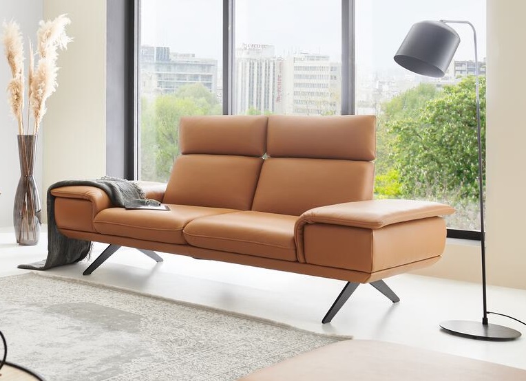 Koinor Sofa klein ELEMENTS in Leder X-HAPPY bernstein