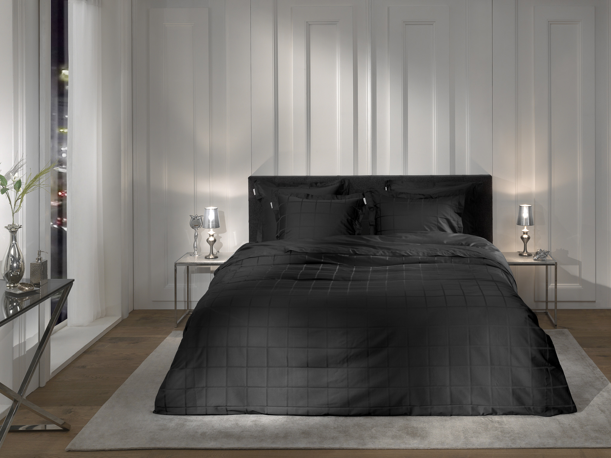 Bettwäsche DIAMANTE ca. 200x200cm in Farbe Moonless Black