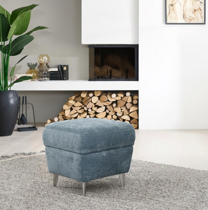 Polipol Hocker OS-PP1212 in Stoff Vera steel, Moebel, Pflanze, Osmanisch, Kamin, Drinnen