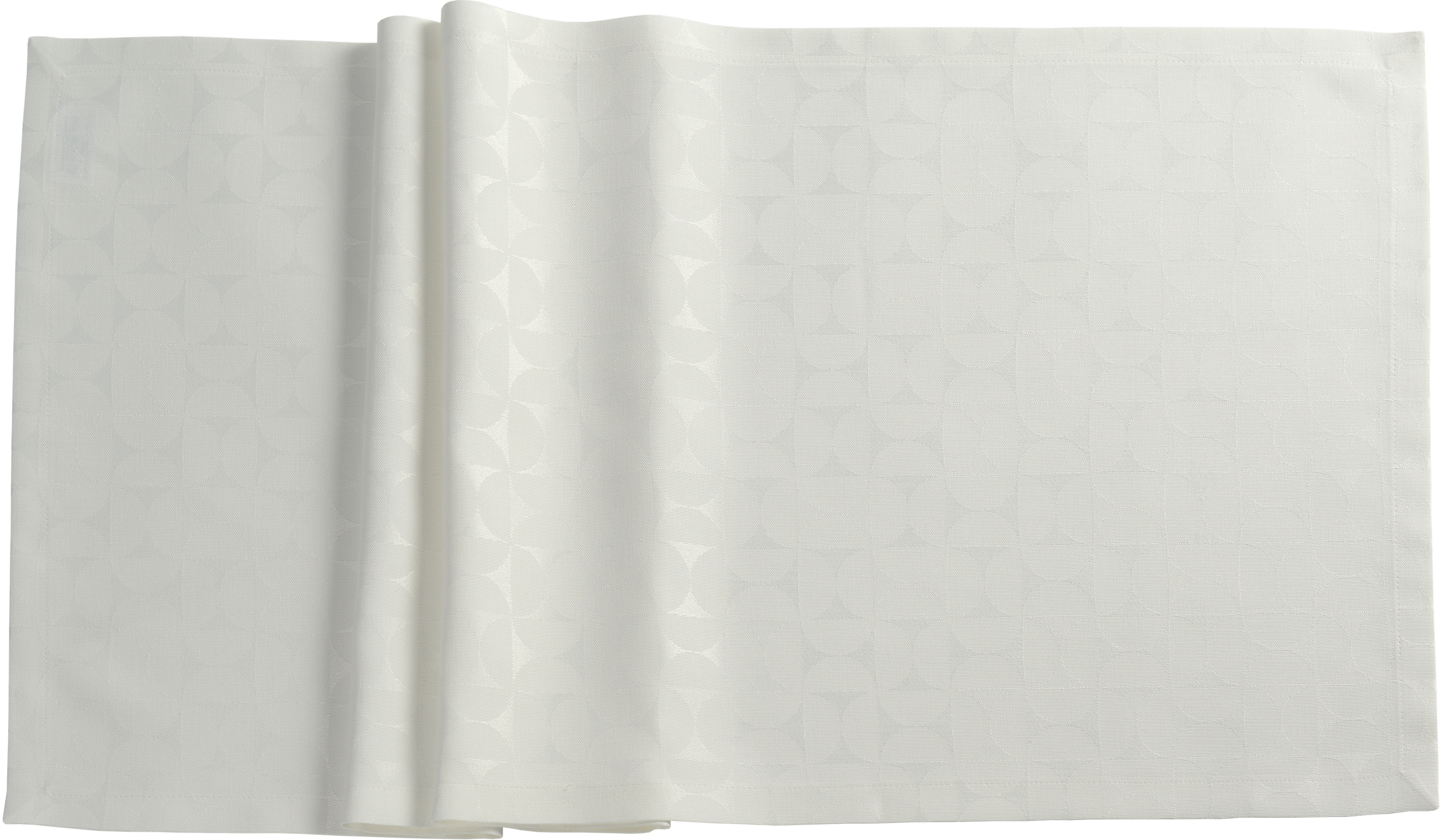 Sander Tischläufer ORA ca. 40x100cm in Farbe ecru, coated fabric, white tablecloth, patterned fabric, textured material, rolled fabric