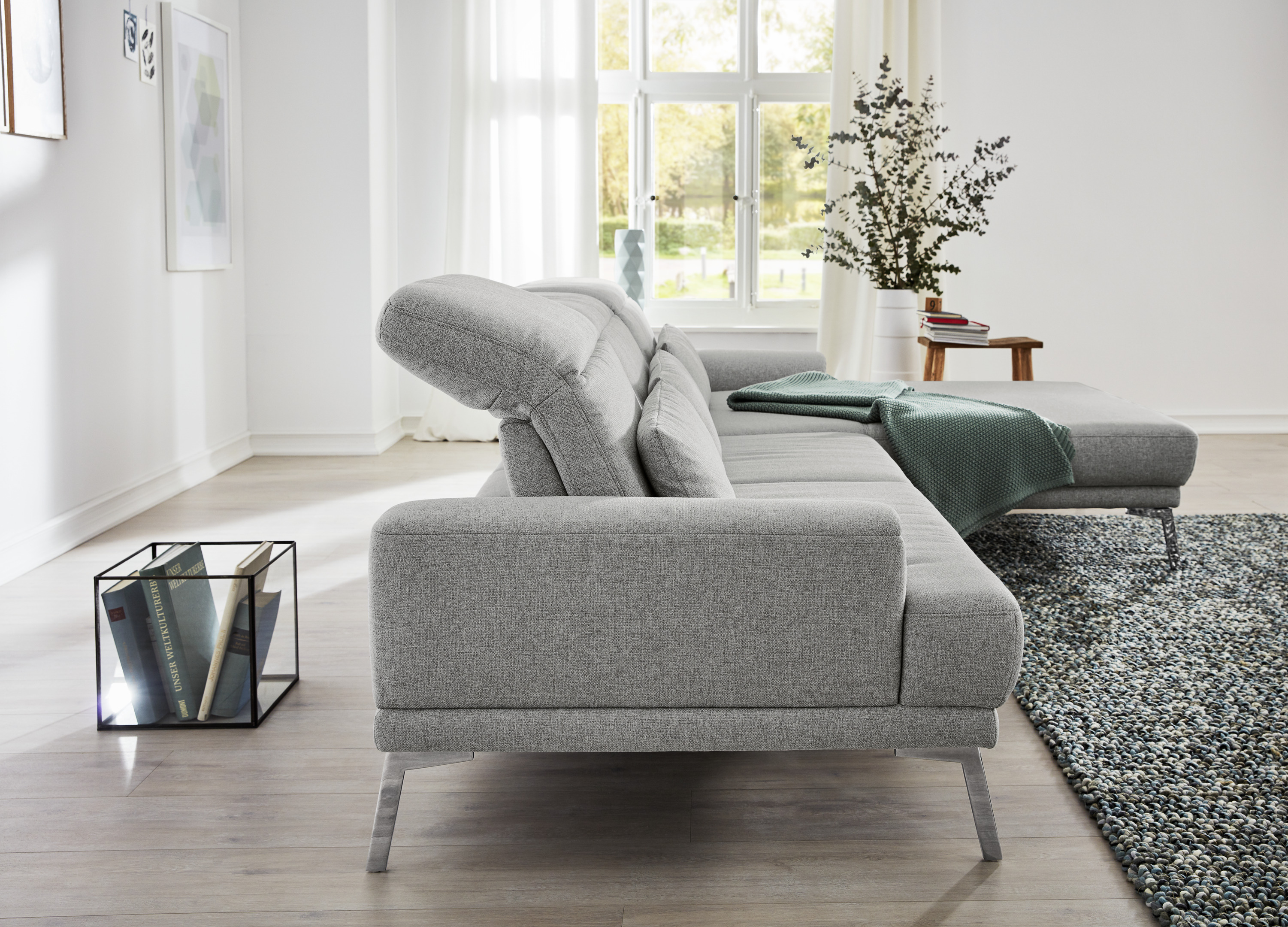 Musterring Polsterecke MR 4580 in Stoff Mono light grey