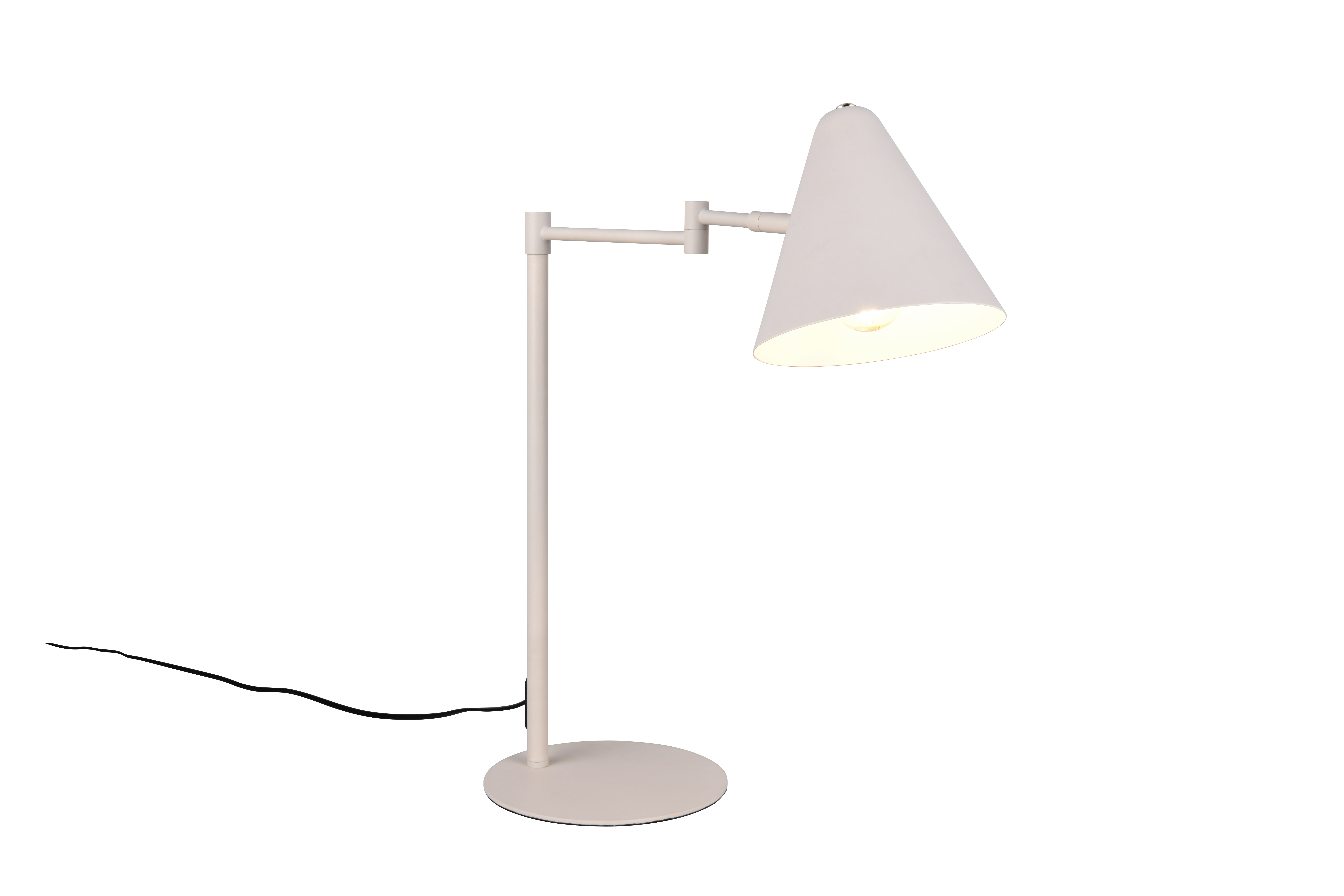 Trio Tischleuchte COSIMA 1-flammig in Farbe warm grey, Lampe, Lampenschirm, Tischlampe