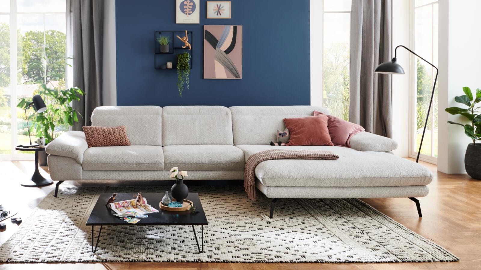 Modulmaster Polstergruppe MM-MP1171 ca. 345x191cm in Stoff Kama silver, Dekoration für Zuhause, Teppich, Couch, Mobiliar, Tabelle