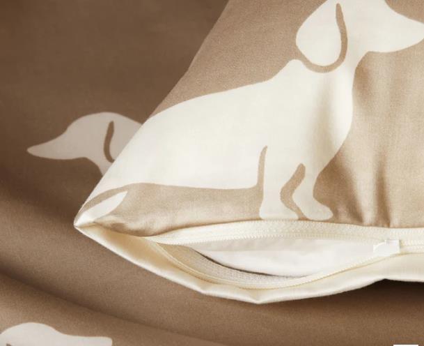 Elegante Bettwäsche Dogs 135x200 cm DOGS in natur-beige, Kissen, Dekoration für Zuhause