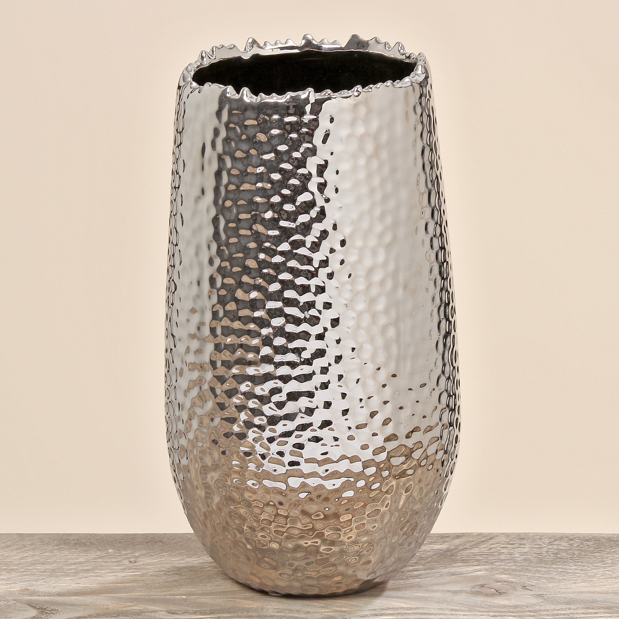 Boltze Vase Lajos in Farbe Steingut silber