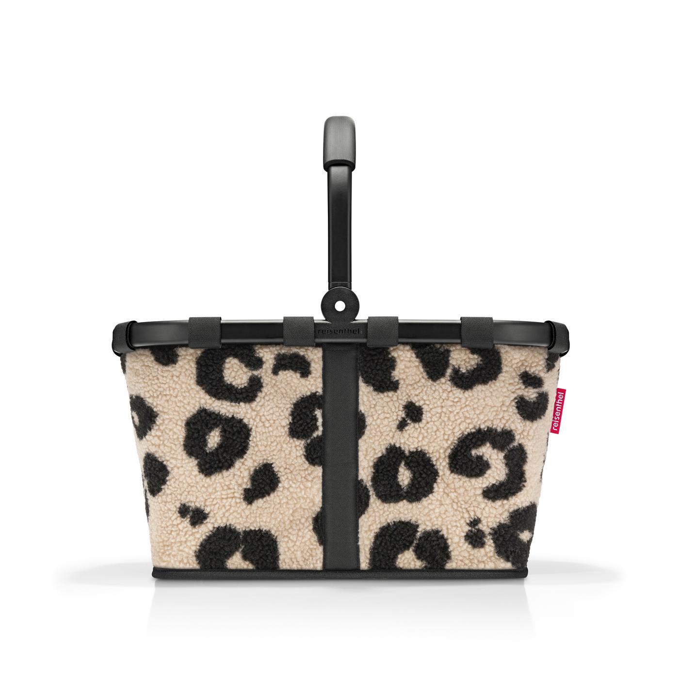 Reisenthel CARRYBAG in Farbe teddy leo cream, Tasche, Leopard, Fellstoff, Tragegurt, Klemmbügel
