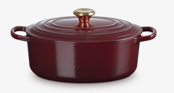 Le Creuset Bräter Sig 29cm in Farbe Garnet Le Creuset Bräter Sig 29cm in Farbe Garnet, kochtopf, Emailliert, Rund, Burgunderrot, Deckelknopf