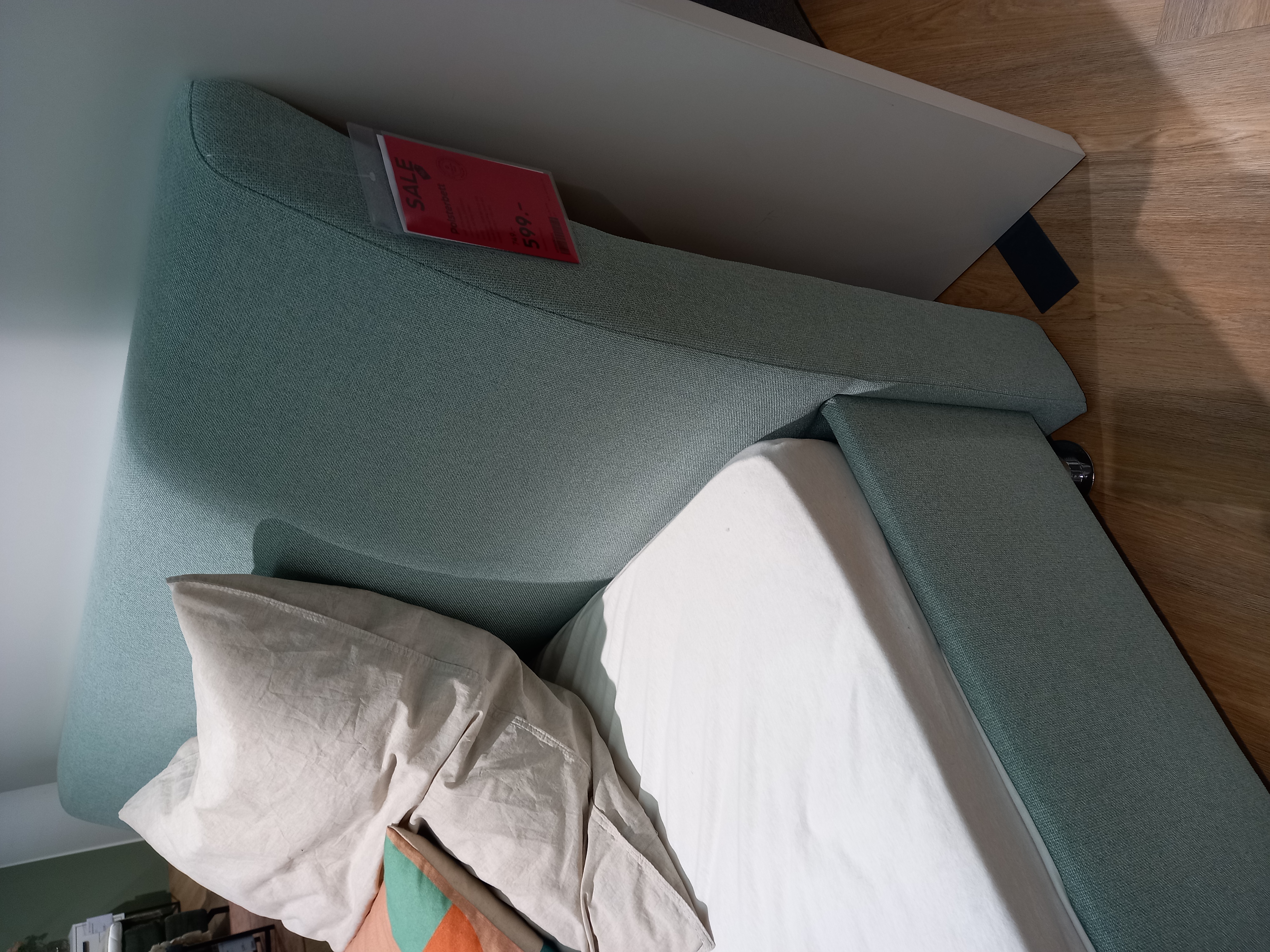 Polsterbett  in , Bettgestell, Polsterbett, Stoffbezug, Türkis, Kopfteil