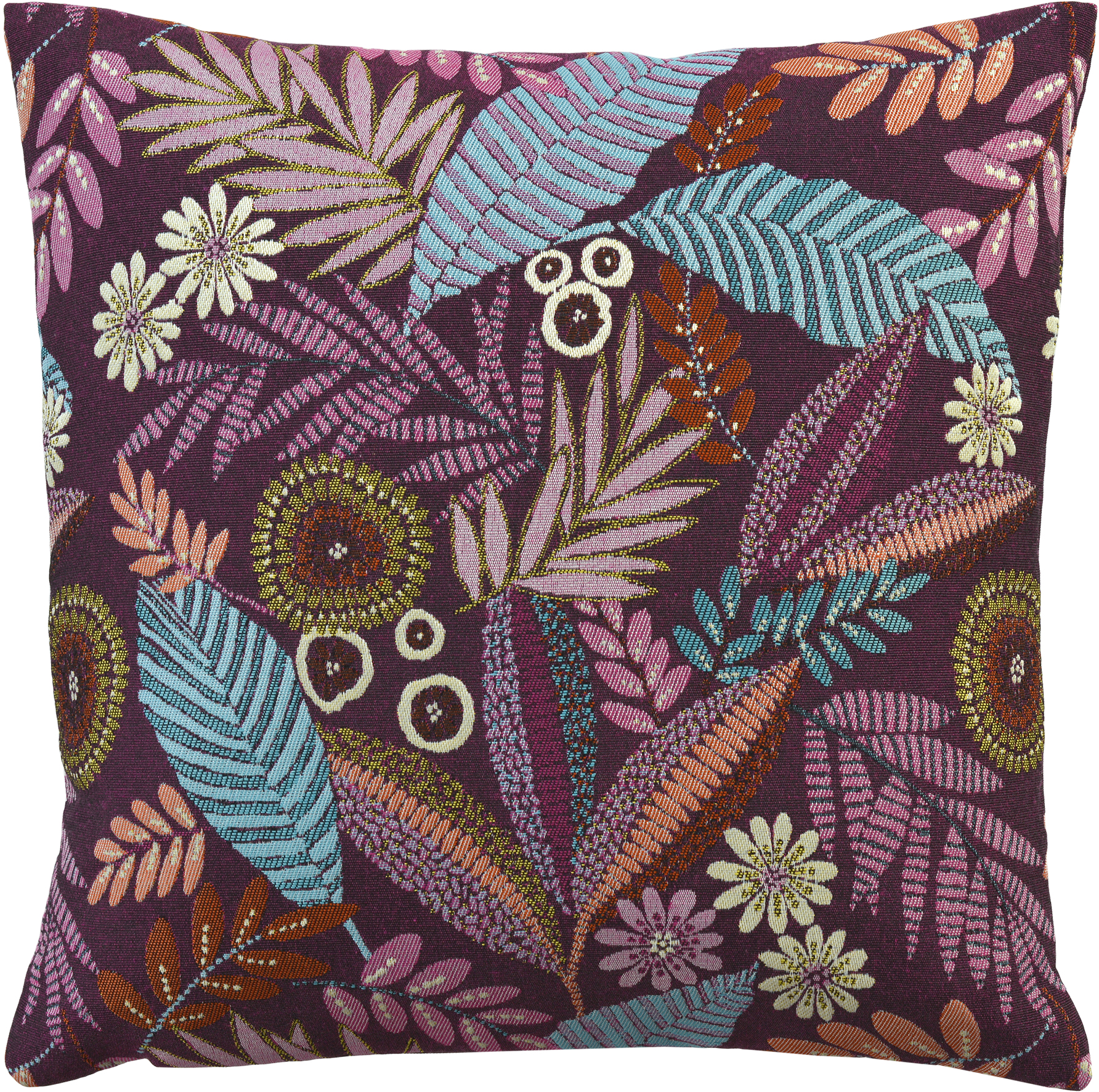 Sander Kissenhülle TAO ca. 40x60cm in Farbe berry/multi colour, Kissen, Kissenbezug, Fantasie-Muster, Blätter-Print, Wandersichtiges Garnbild