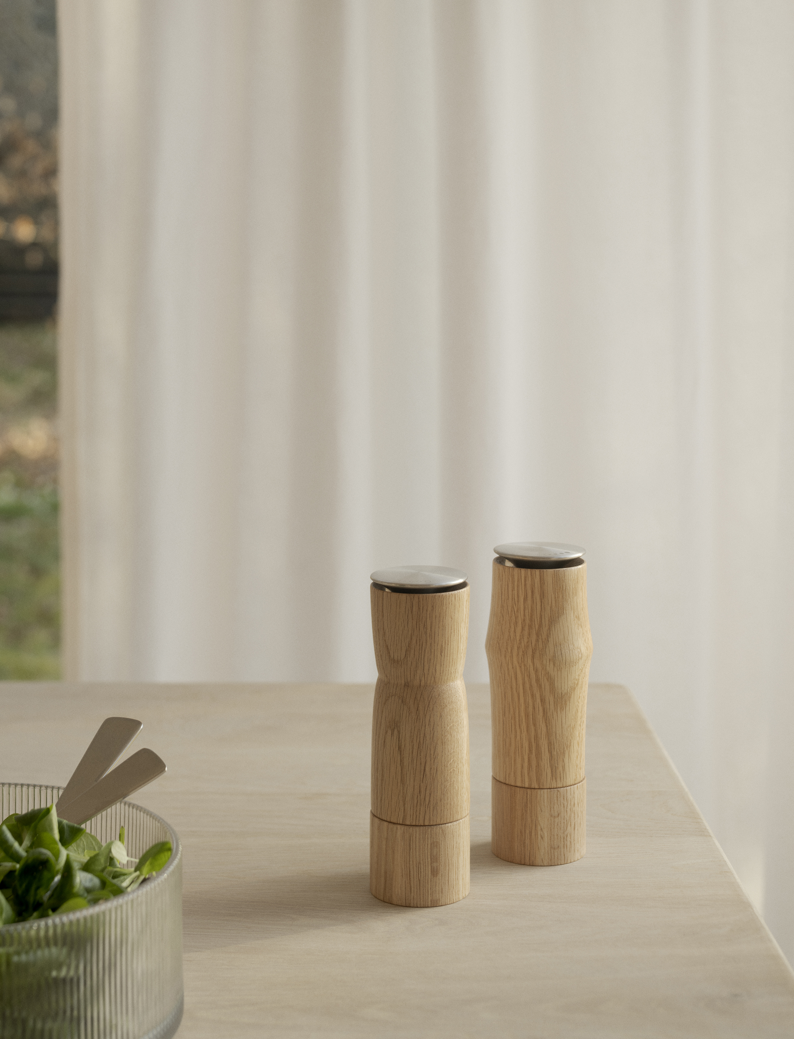 Stelton Salz- und Pfeffermühle 2er-Set Storm in Farbe oak
