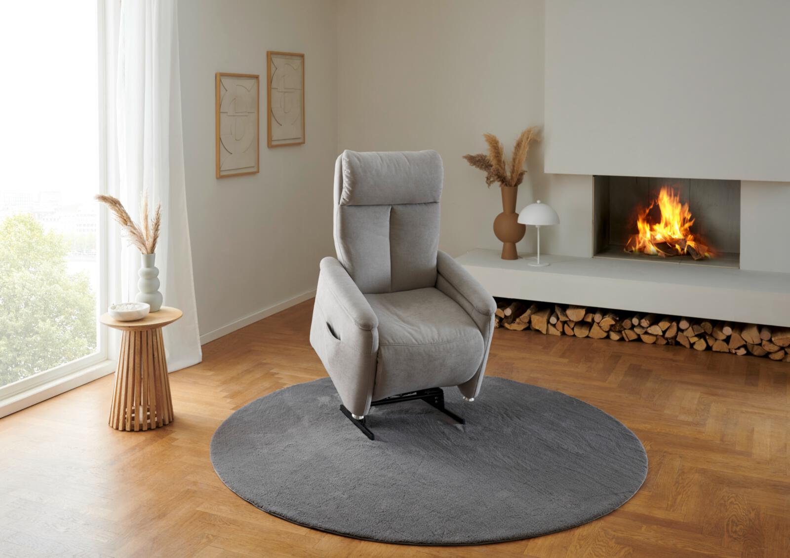 Polsteria Relaxsessel TIMELESS 1.0 COMFORT RELAXX in Olympia clean hellgrau