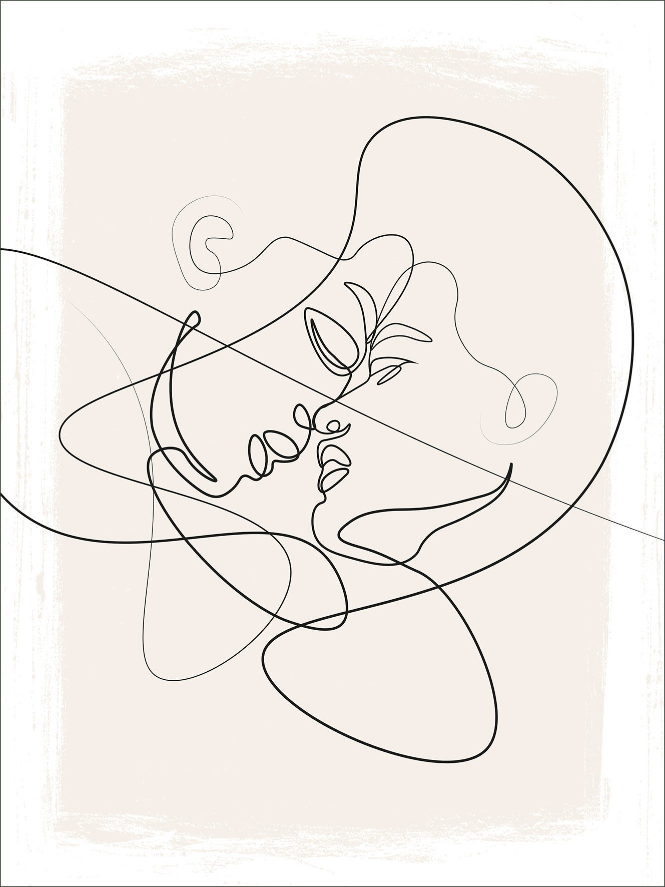 ProArt Canvas-Art 60x80cm Line Art Faces VI