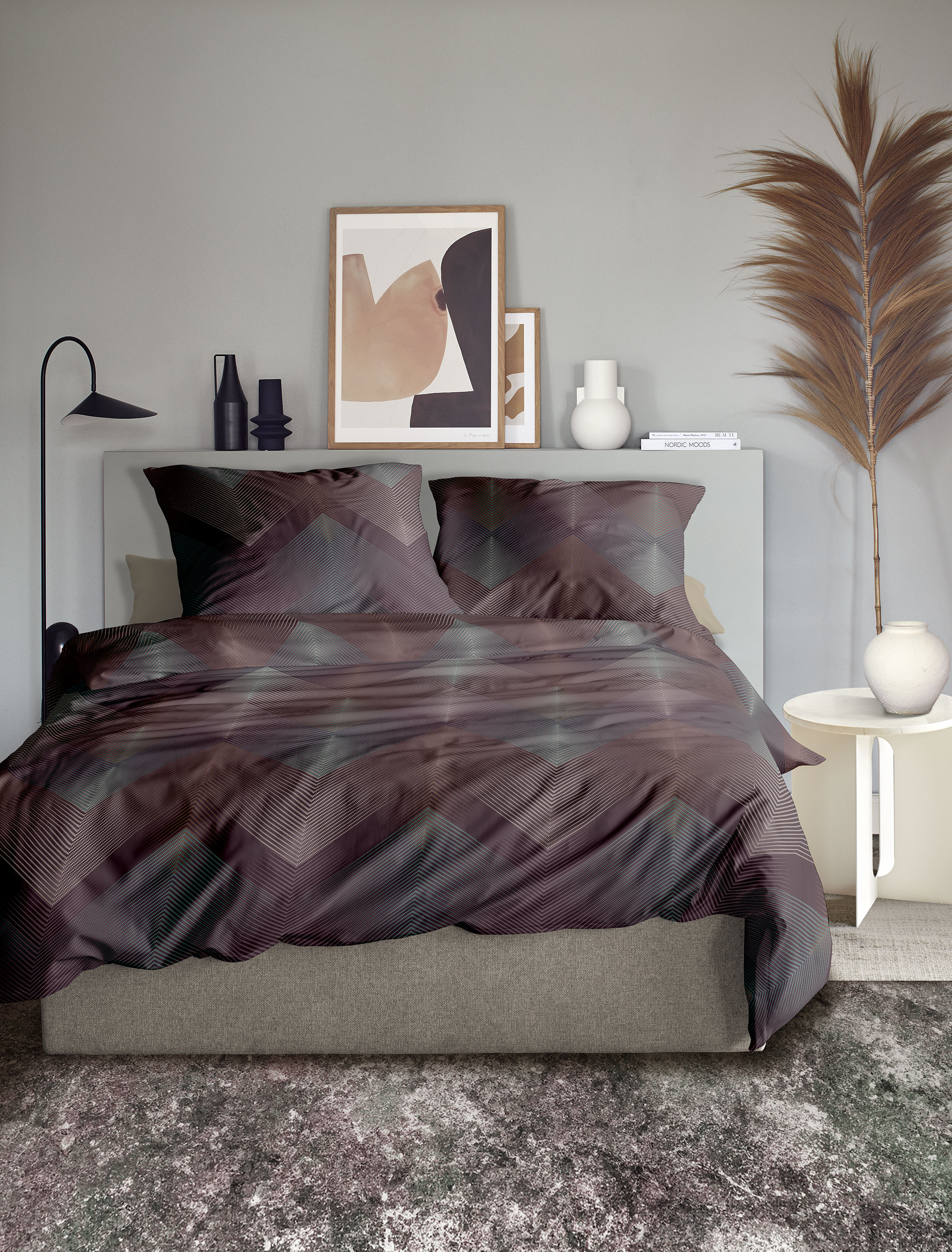irisette Mako-Satin Bettwäsche WAVE ca. 155x220cm in Farbe MULTI, Moebel, Bett, Bettlaken, Drinnen, Innenarchitektur