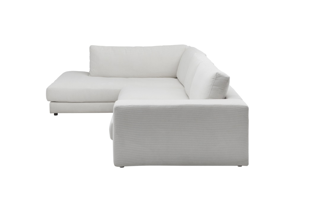 Polsterecke HIGH END ca. 325x224cm in Stoff Feincord weiß