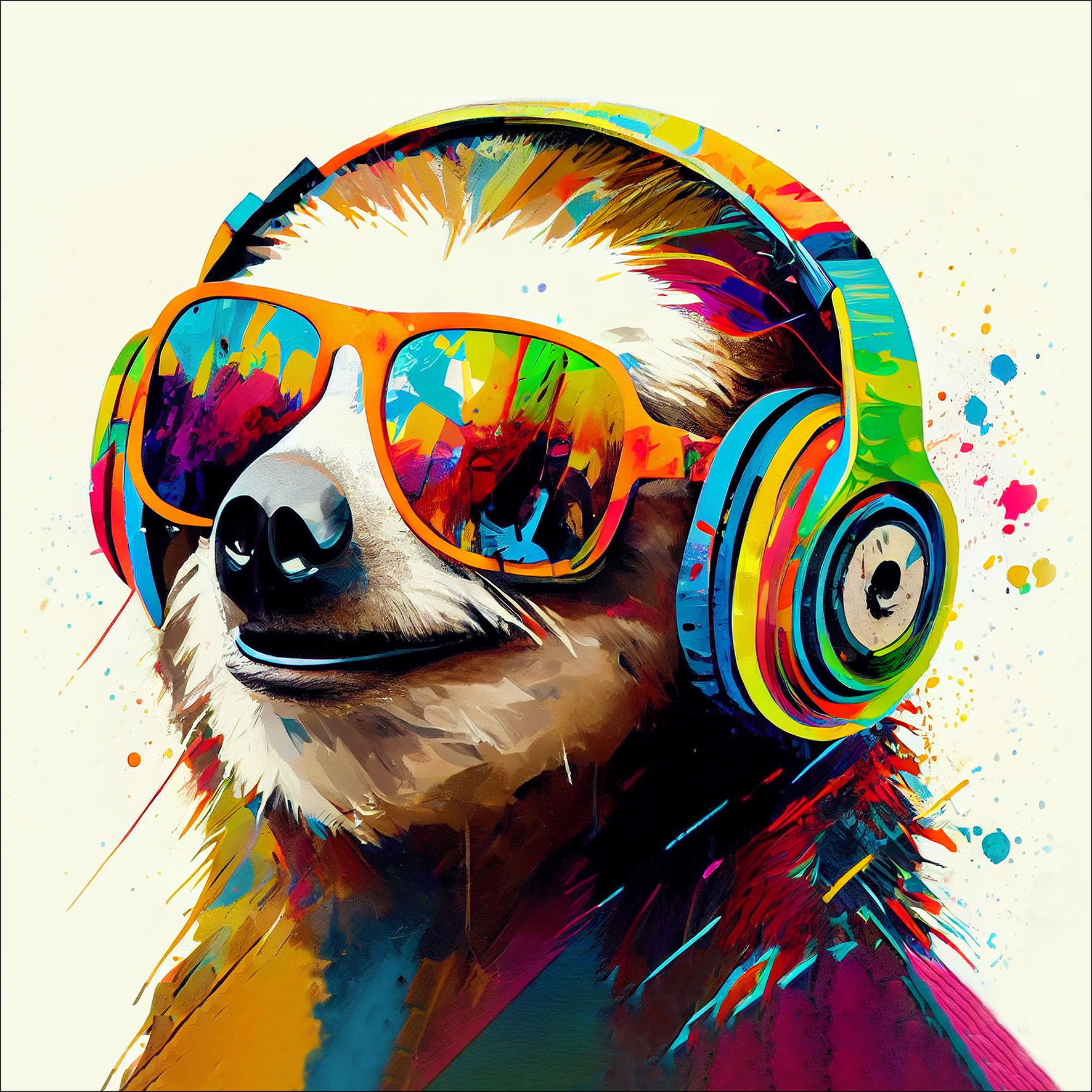 PRO ART Glas-Art 30x30cm Animals With Headphones III