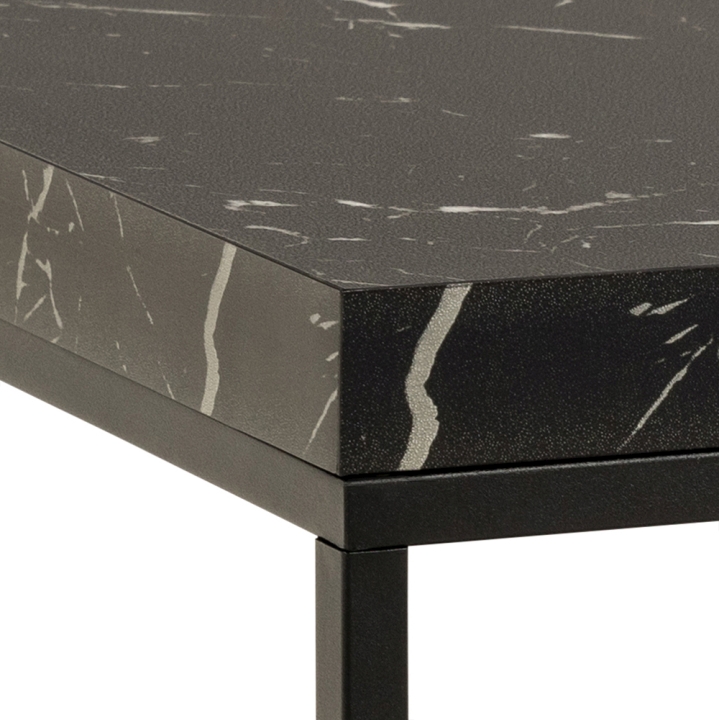 Actona Couchtisch BAROSSA ca. 60x60cm in Marmor Marquina schwarz/schwarz matt