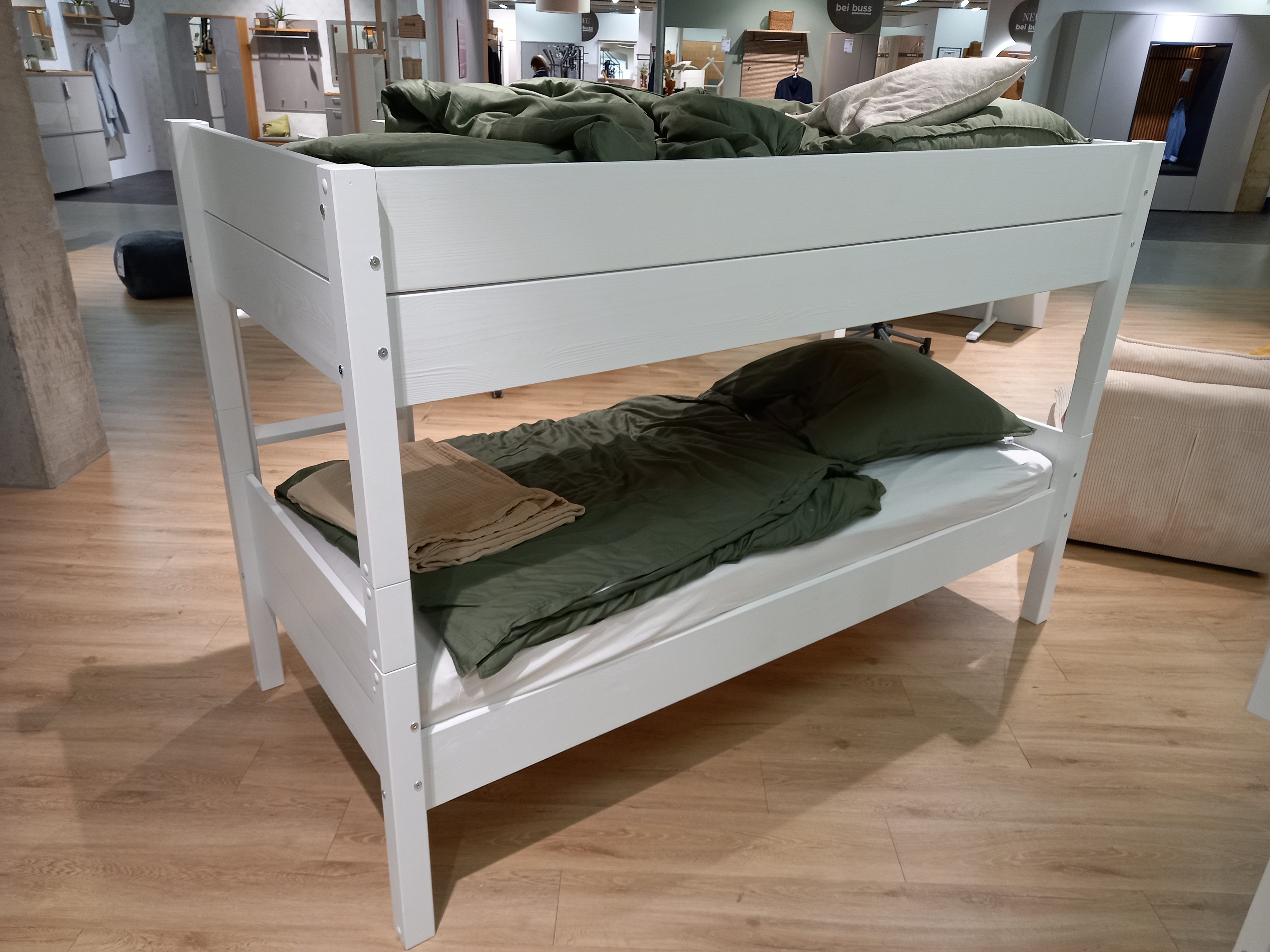 Etagenbett Set SOUND in Weiß, Etagenbett, Holzbett, weiß, zweistöckig, Bettgestell