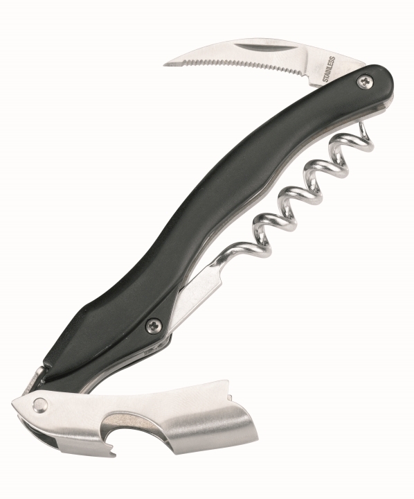 GEFU Kellnermesser CAMERI in Farbe schwarz/silber GEFU Kellnermesser CAMERI in Farbe schwarz/silber, Korkenzieher, Korkenzieher mit Messer, Schäler, Schneider, Flaschenöffner