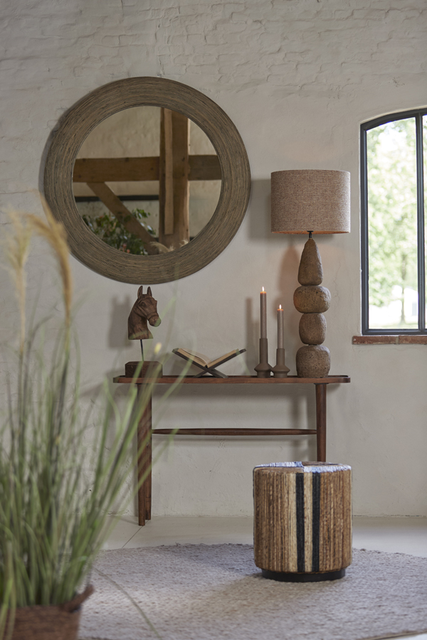 Light & Living Spiegel PIEDRE in Farbe braun, Lampe, Drinnen, Innenarchitektur, Tischlampe, Pflanze