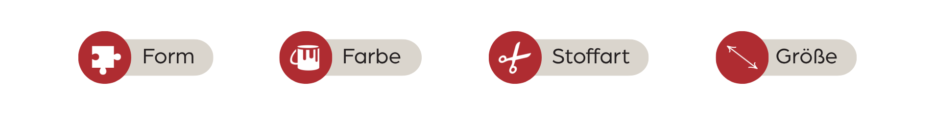 Form, Farbe, Stoffart, Größe, Puppenform?