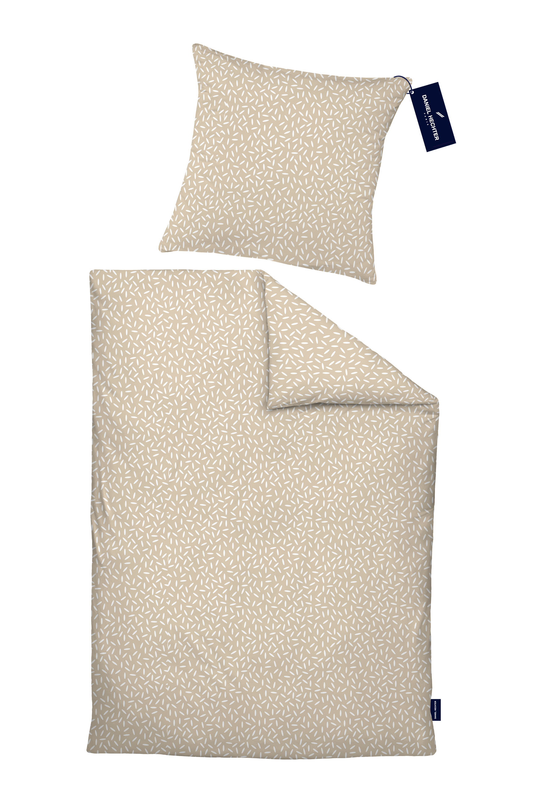 Daniel Hechter RENFORCE-Bettwäsche ca. 155x220cm in Farbe Kitt, Bettwäsche, Kissenbezug, Stoffbezug, Beige Muster, Textilset