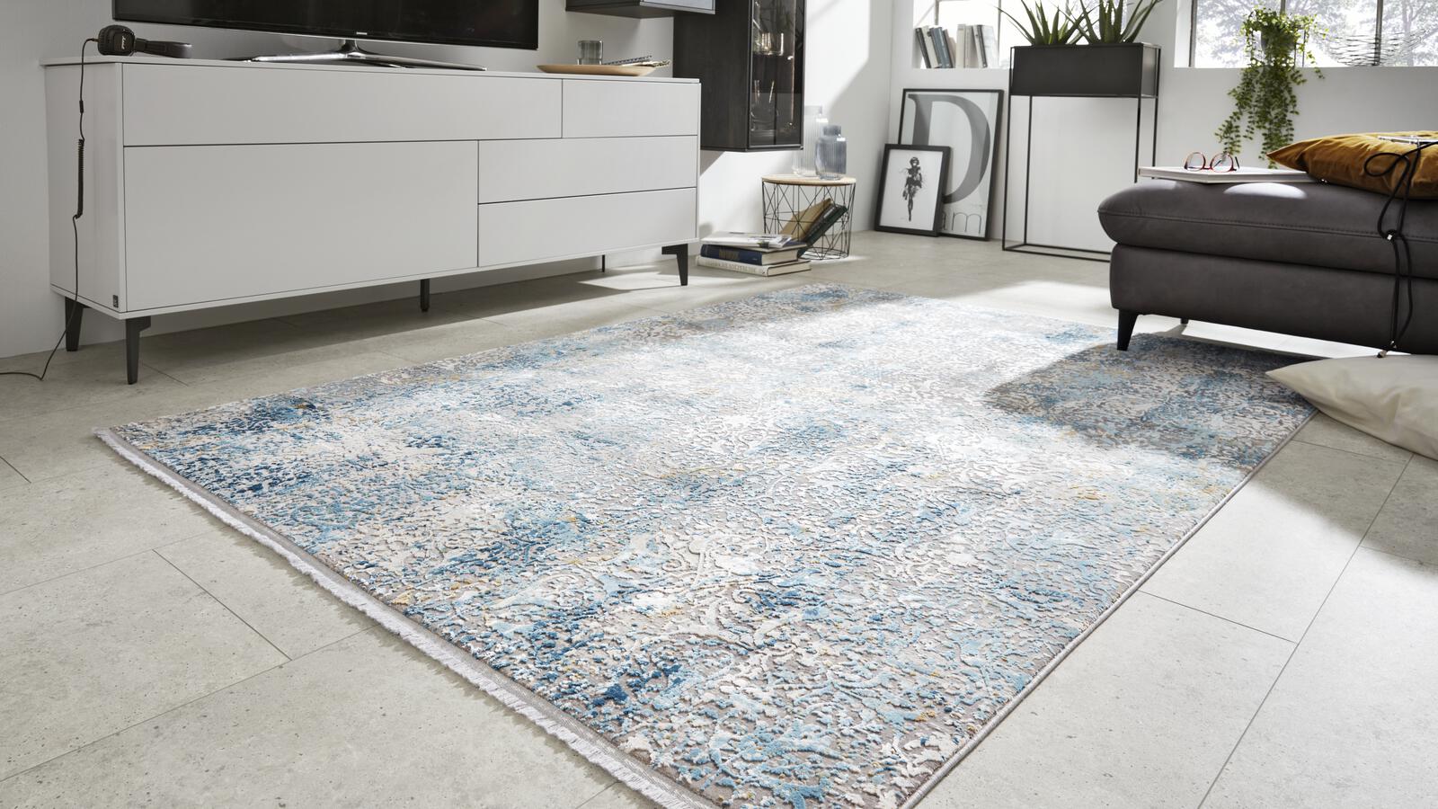 Interliving Webteppich L-8700 ca. 140 x 200 cm in grau-blau Interliving Webteppich L-8700 ca. 140 x 200 cm in grau-blau
