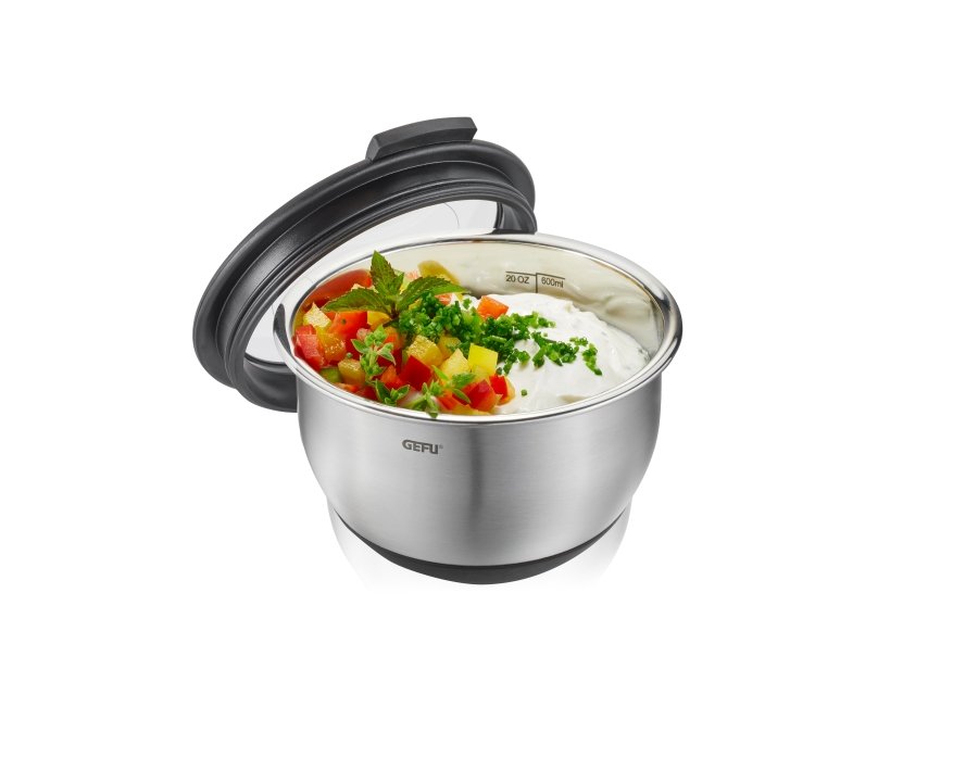 GEFU Edelstahlschüssel MUOVO schwarz/silber
