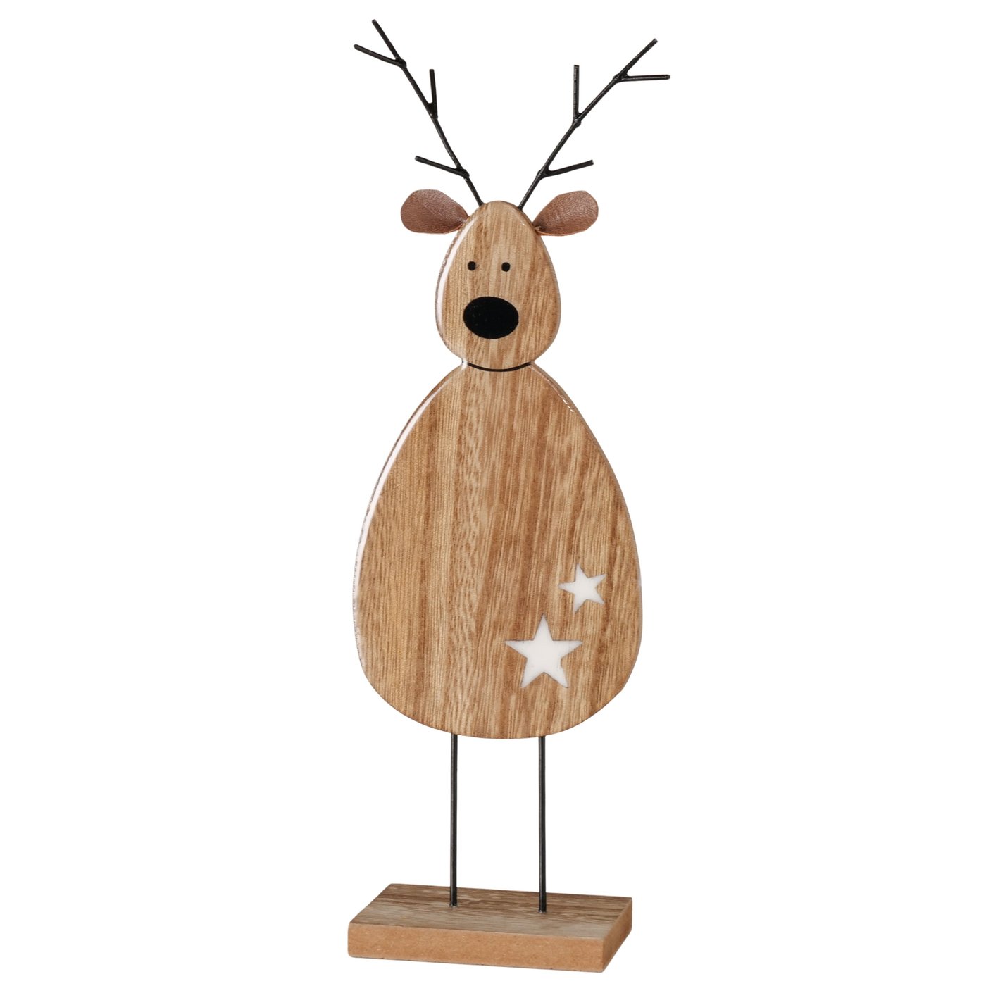 Boltze Figur Farmhouse Christmas Holz Mehrfarbig, holzfigur, dekofigur, weihnachtsdeko, rehe, holzoptik