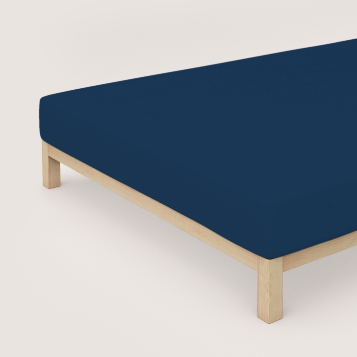 Schlafgut Casual Spannbettlaken ca. 90x190-100x200cm in Farbe Blue Deep
