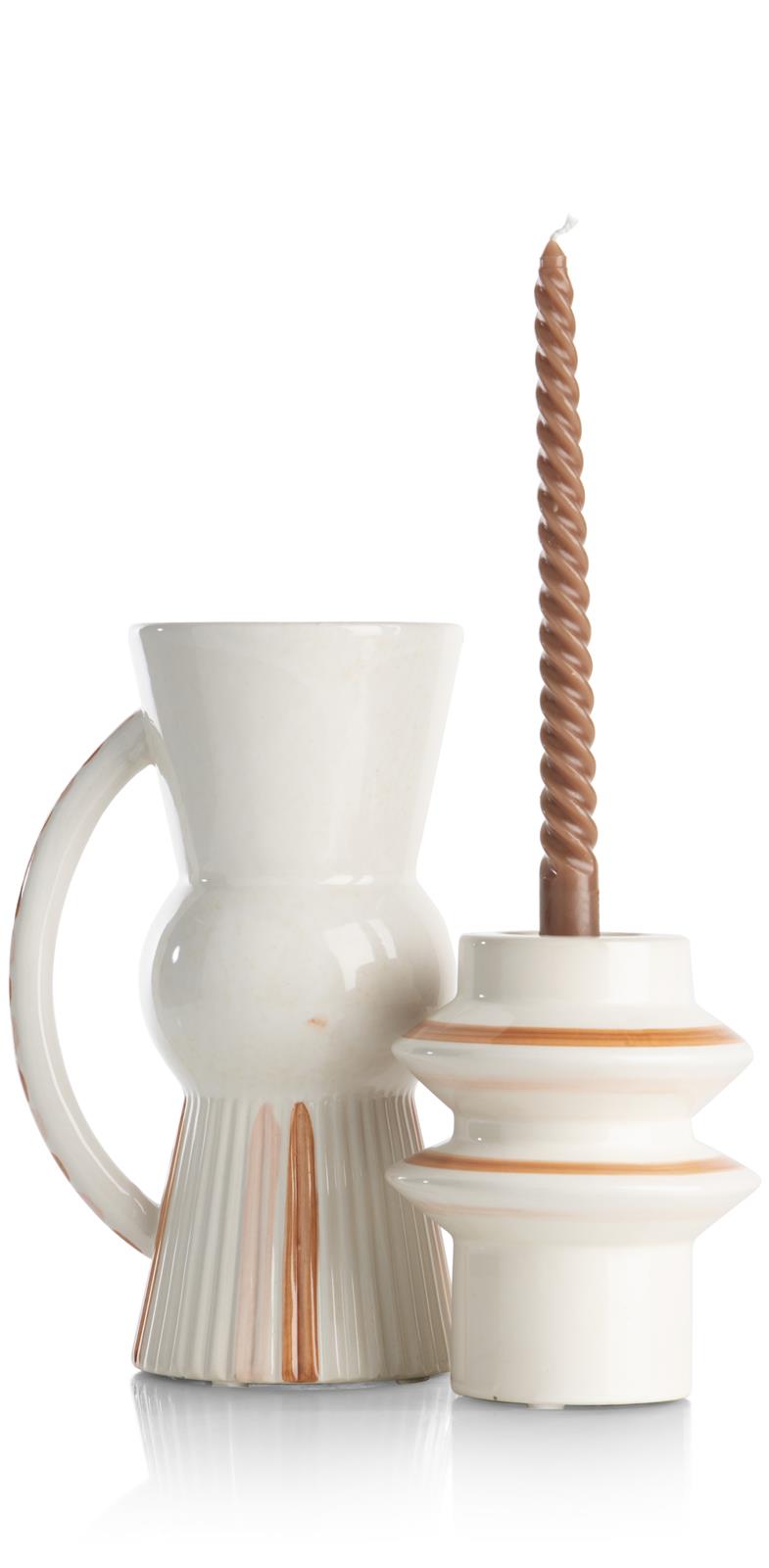 Coco Maison Vase NORA ca. B12 H26 T16 cm in Keramik orange, braun mehrfbg.