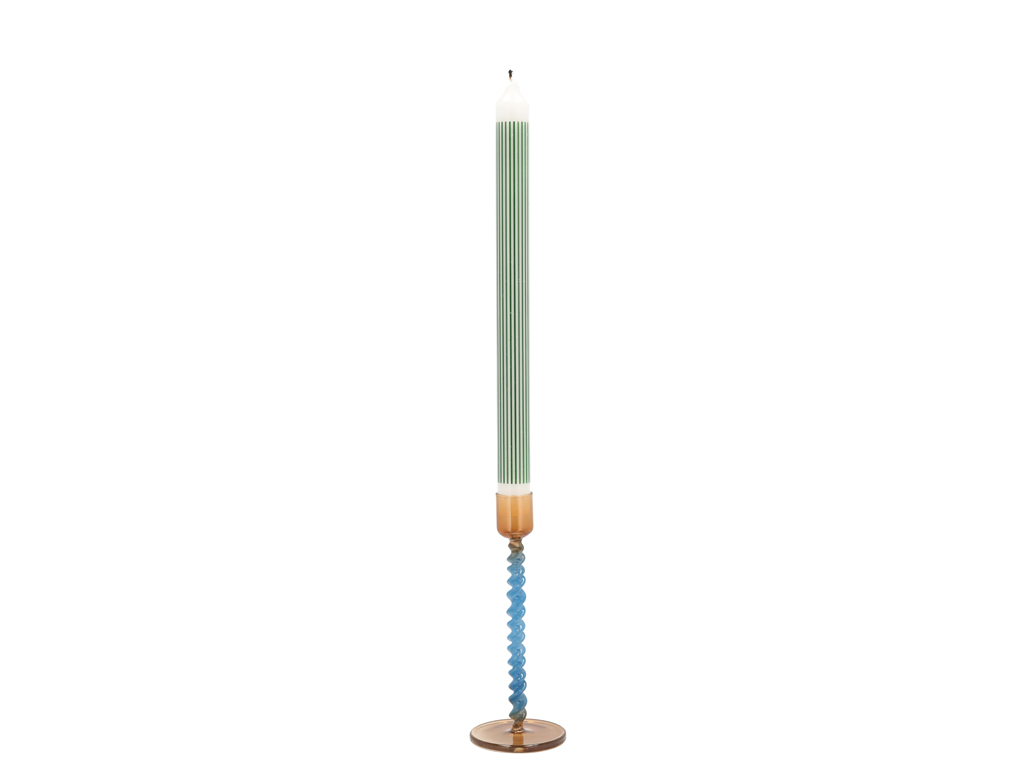Villa Collection Glaskerzenhalter 7,4 cm in Farbe blau/amber