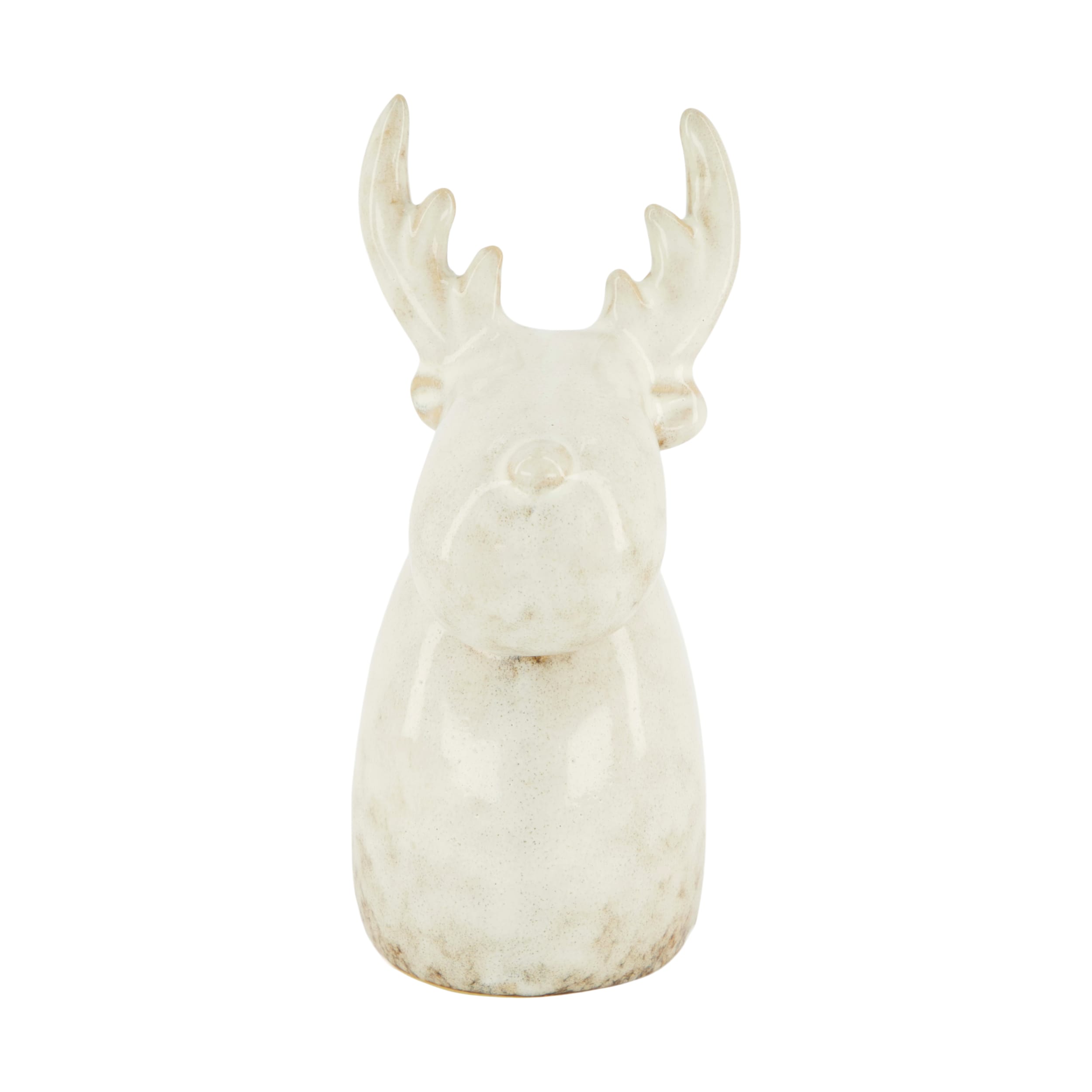 Dijk Natural Collections Keramikfigur Rentier in Farbe grau, Figur, Töpferei, Kunst, Porzellan, Glas