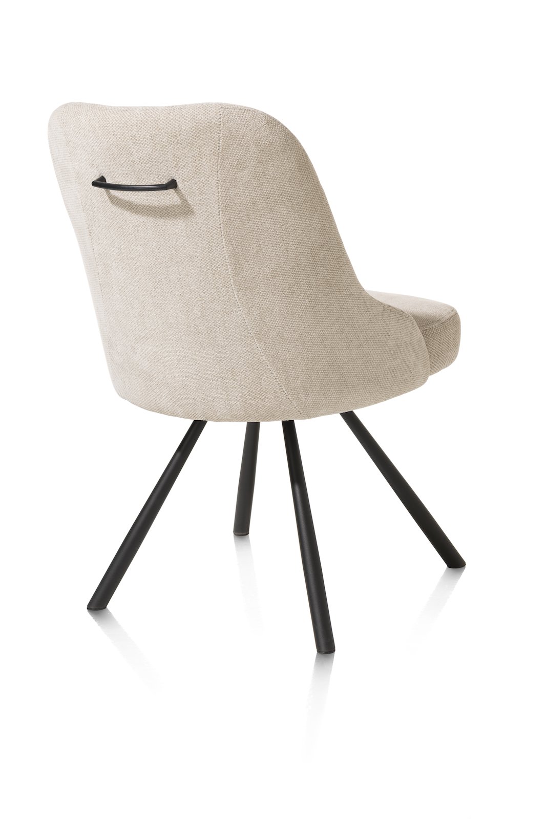 // Stuhl // Stoff Livigno creme // Gestell drehbar schwarz // inkl. Griff // ca. B55 H88 T66 cm, Stuhl, Beige, Stoff, Vierbeinige Basis, Lehnstuhl