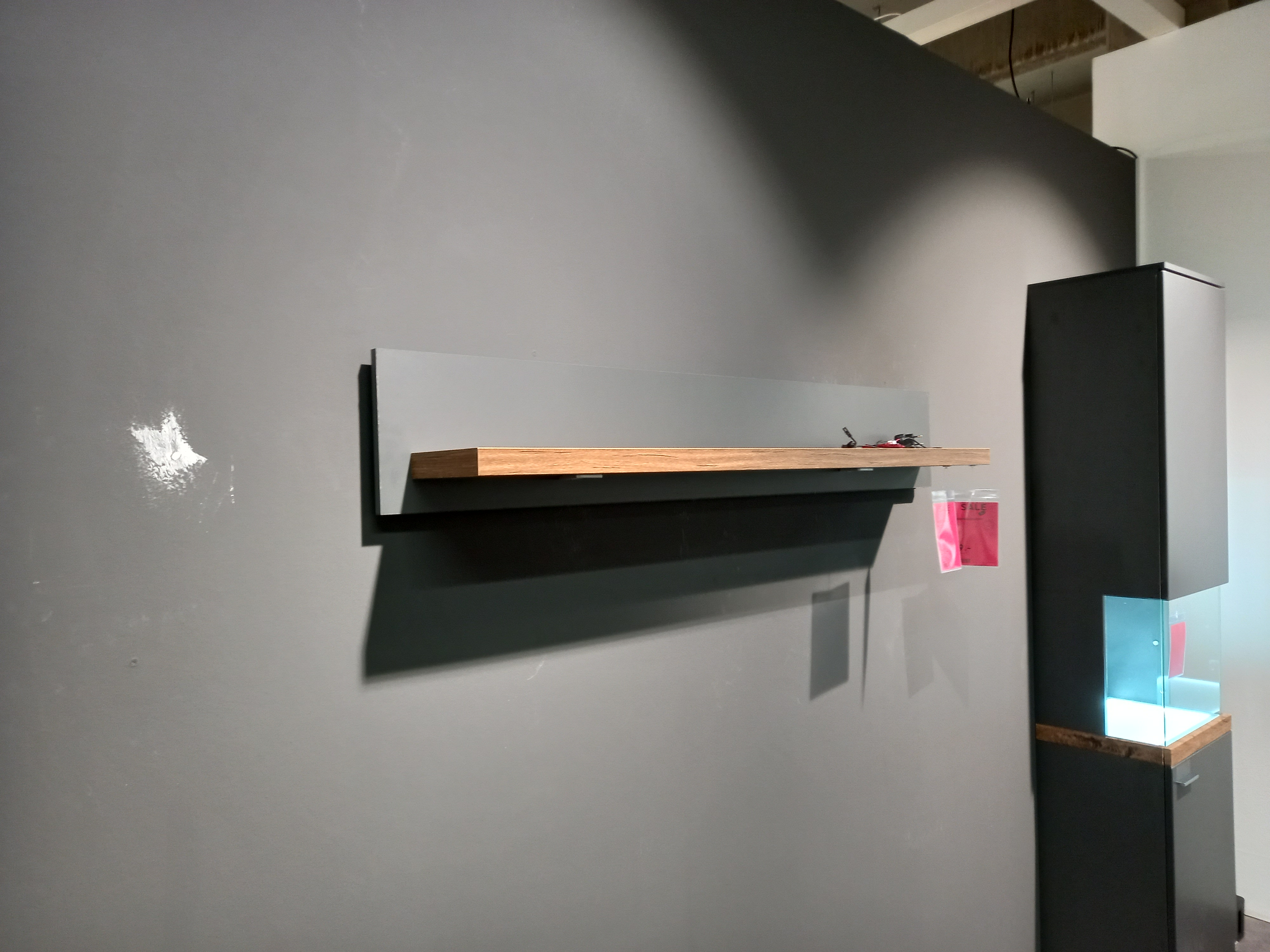 Set One by Musterring Wandboard LANCASTER ca. B150 H24 T22 cm in Anthrazit/Eiche Ribbeck, Wandregal, Holzablage, Wandmontage, längliche Form, Holzoptik