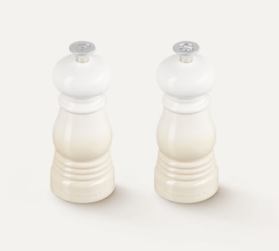 Le Creuset Salz- und Pfeffermühlen Set in Farbe Meringue Le Creuset Mühlen-Set Klein Meringue