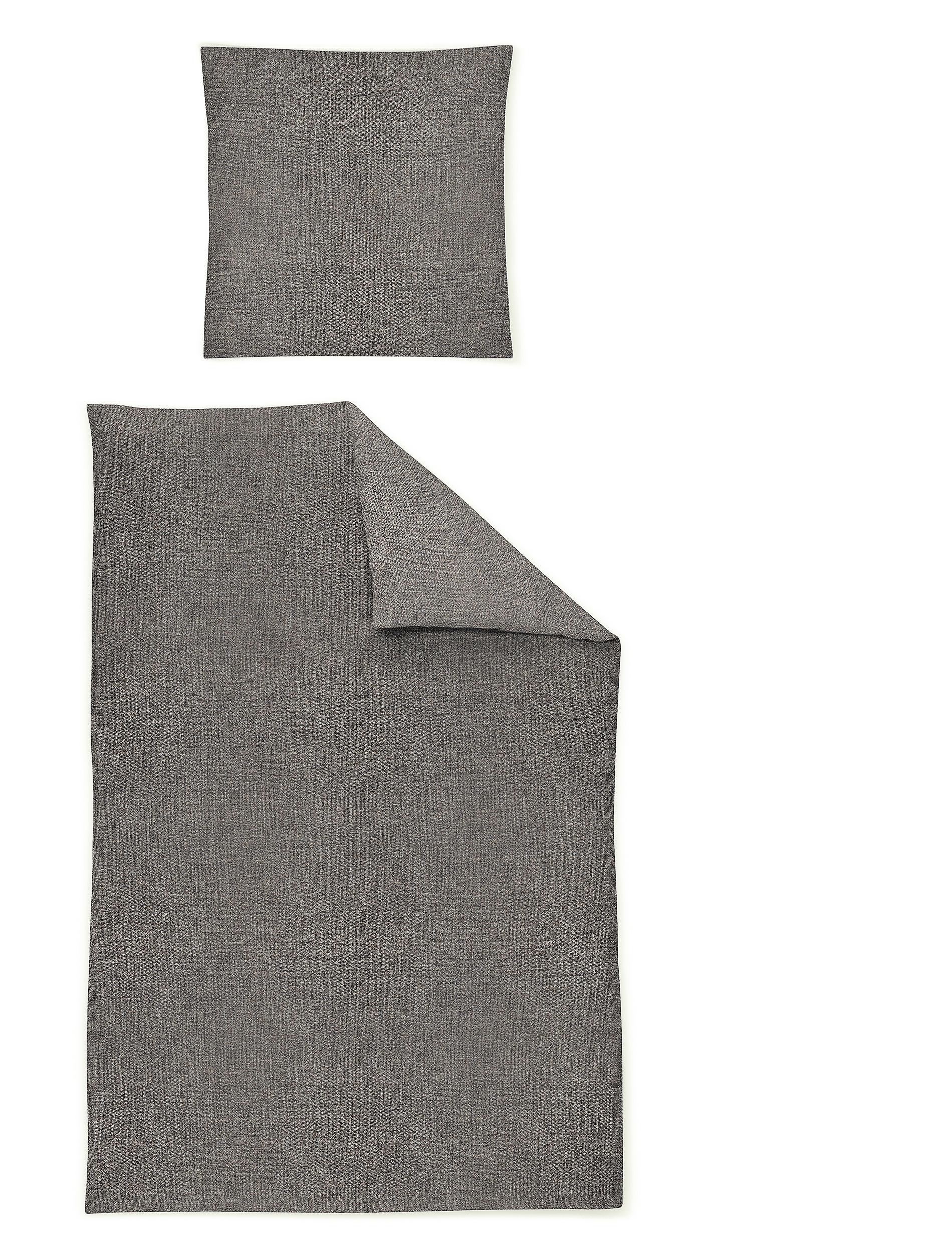 Irisette Flausch-Cotton Bettwäsche MINK ca. 155x220cm in Farbe grau
