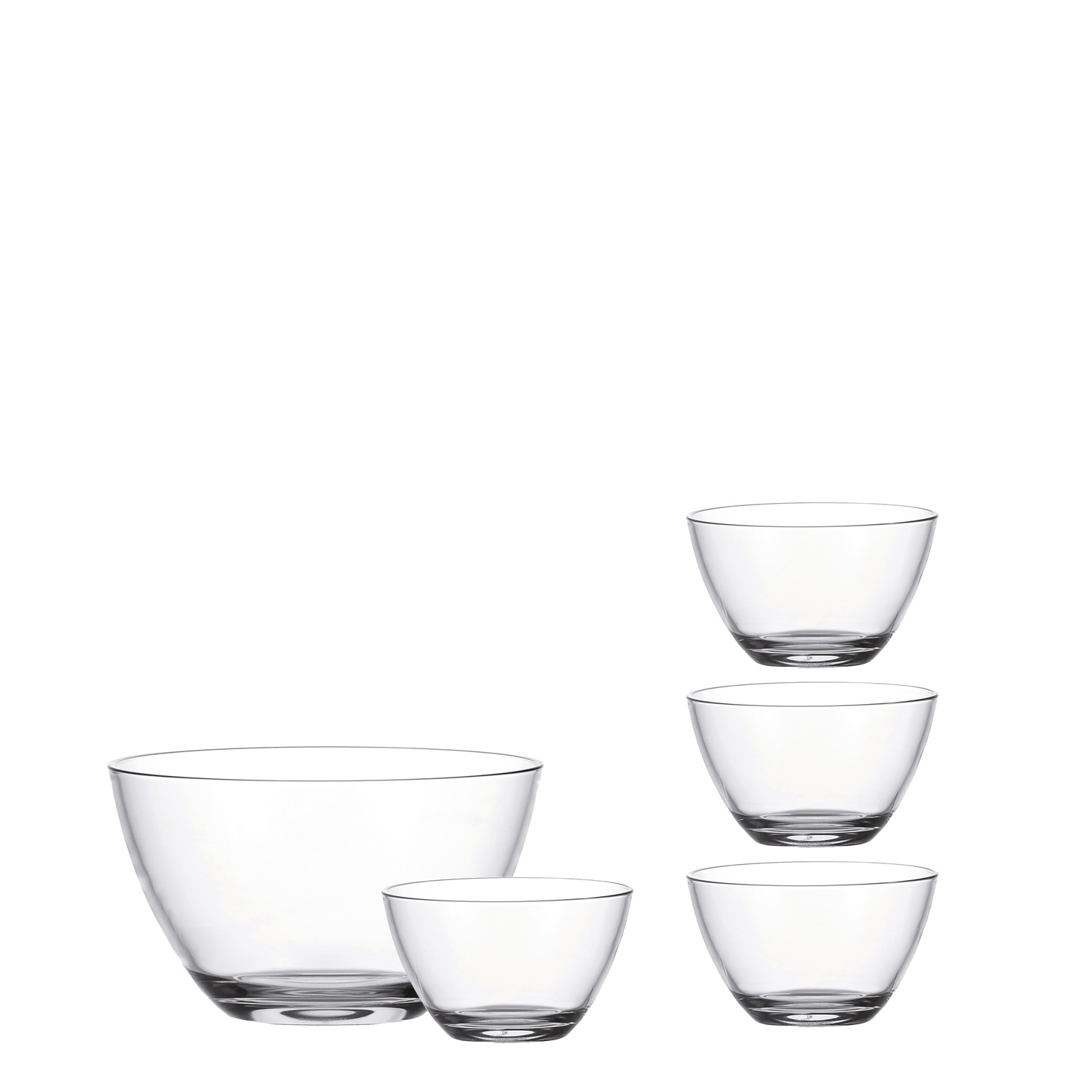 Leonardo Schalensatz 5-teilig Active Glas Leonardo Schalensatz 5-teilig Active Glas