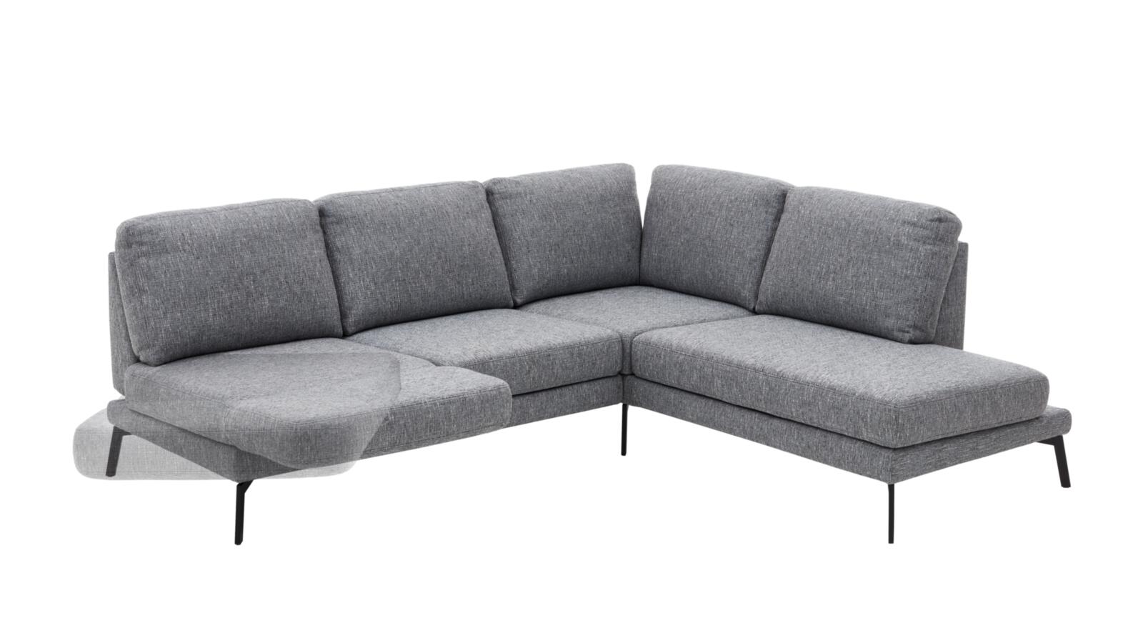 Candy Polsterecke TWISTER ca. 253x207cm in Stoff Prime blue grey