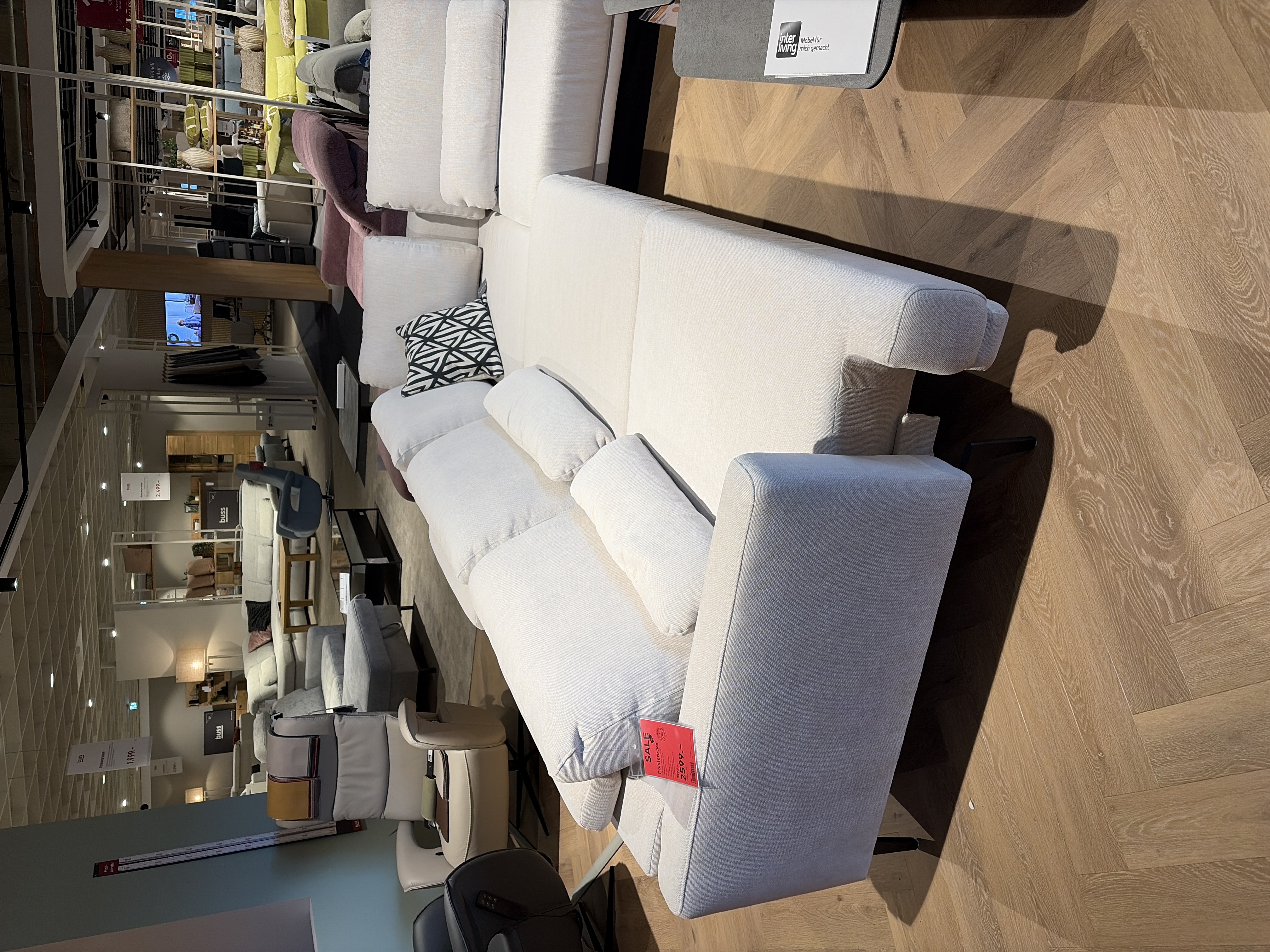 Interliving Polsterecke IL4450 in ecru, Sofa, Couch, Beige, Stoff, Kissen