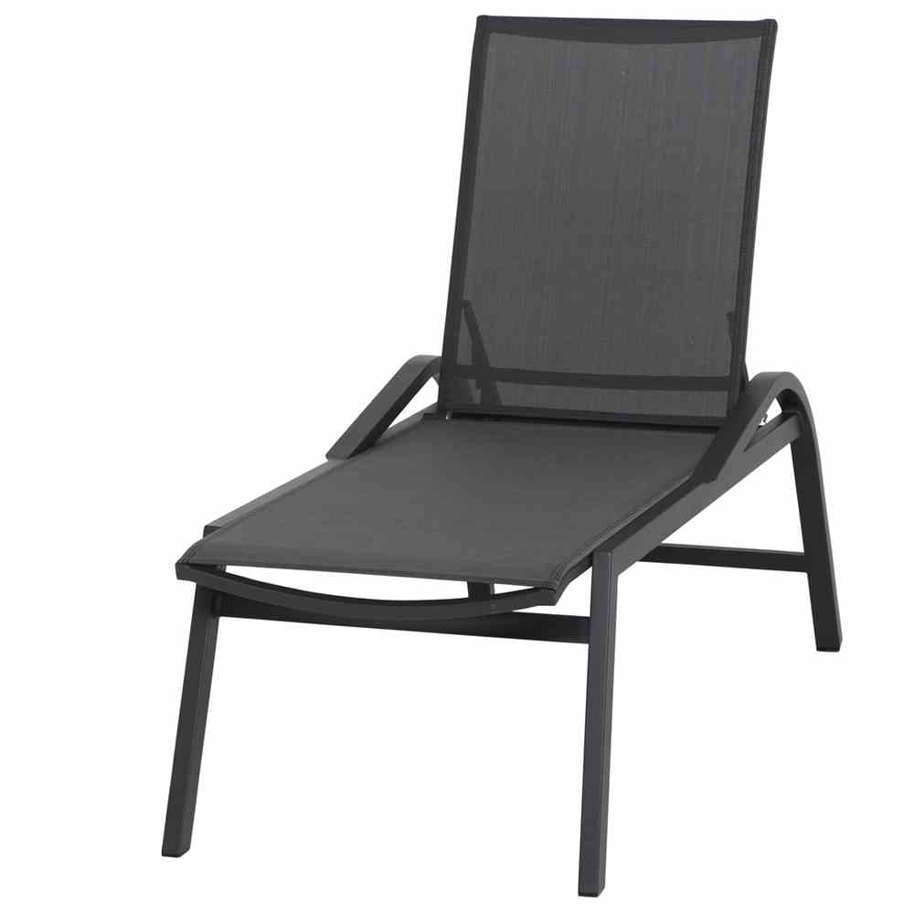 Rollliege MILOS ca. L71 H118 B195 cm in Alu matt anthrazit, Leinwand, Moebel, Stuhl