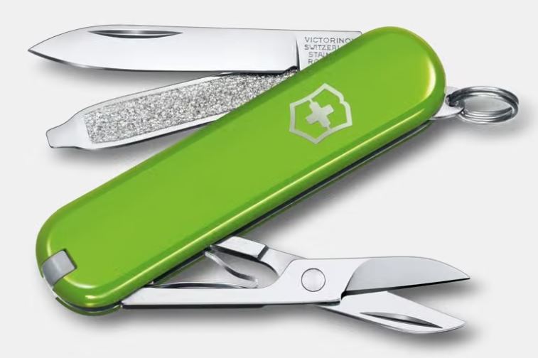Victorinox Taschenmesser Classic green, Schweizer Taschenmesser, Multi-Tool, Grün, Klinge, Schere