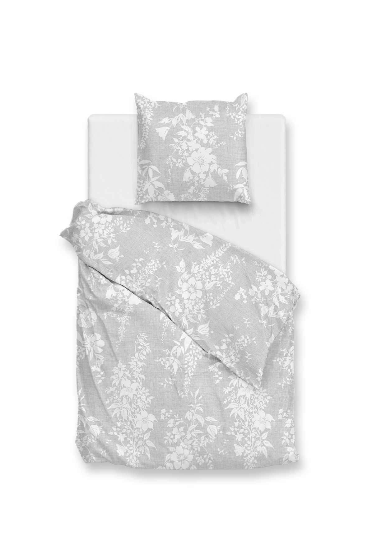 Heckettlane Bettwäsche ca. 155x220cm in Farbe Dove-Grey, Kissen, Dekoration für Zuhause, Leinen, Kopfkissen