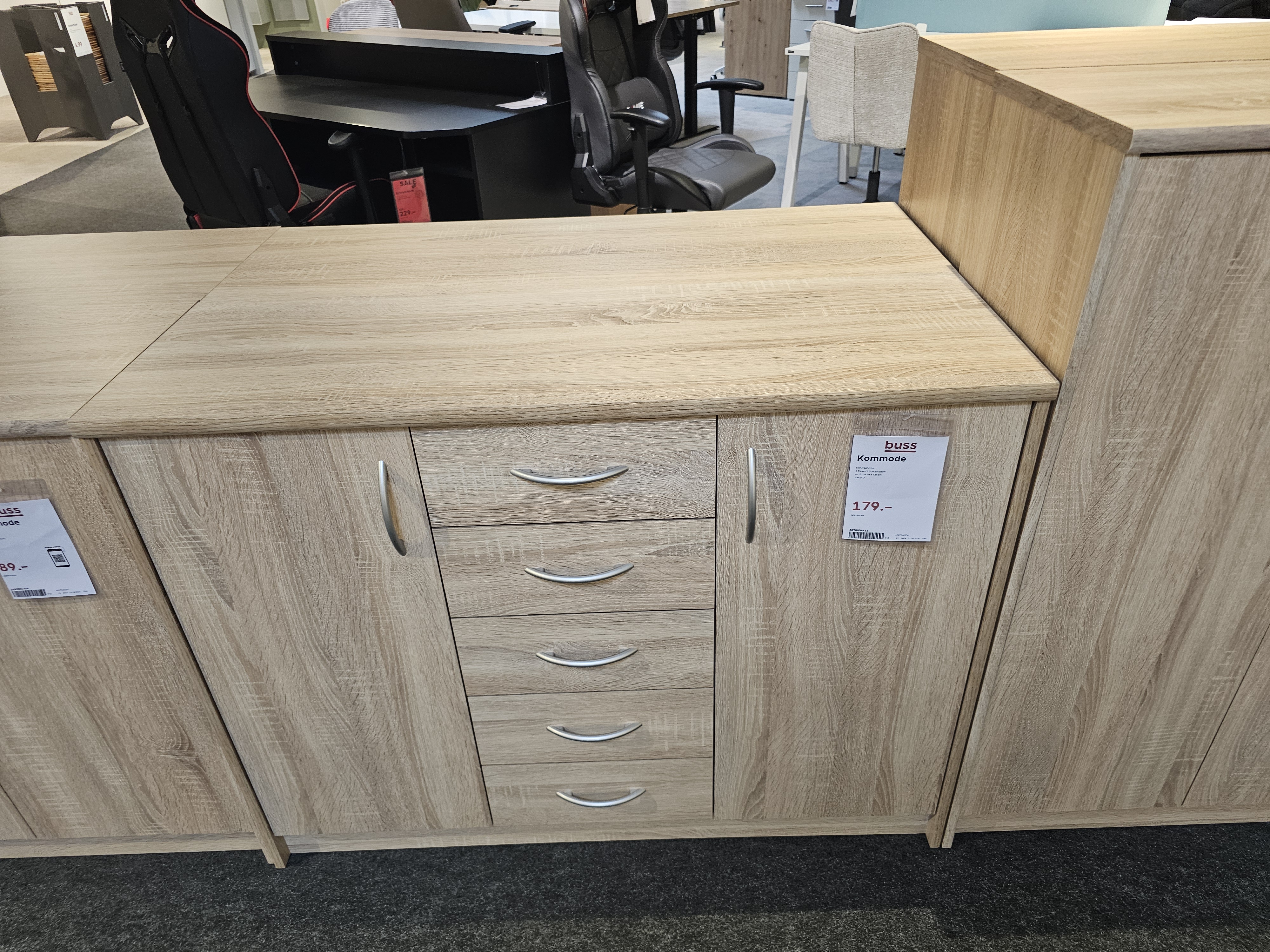 Kommode OPTIMUS in Holzfarben, Küchenschrank, Schubladen, Holzoptik, Geräteschrank, Aufbewahrung