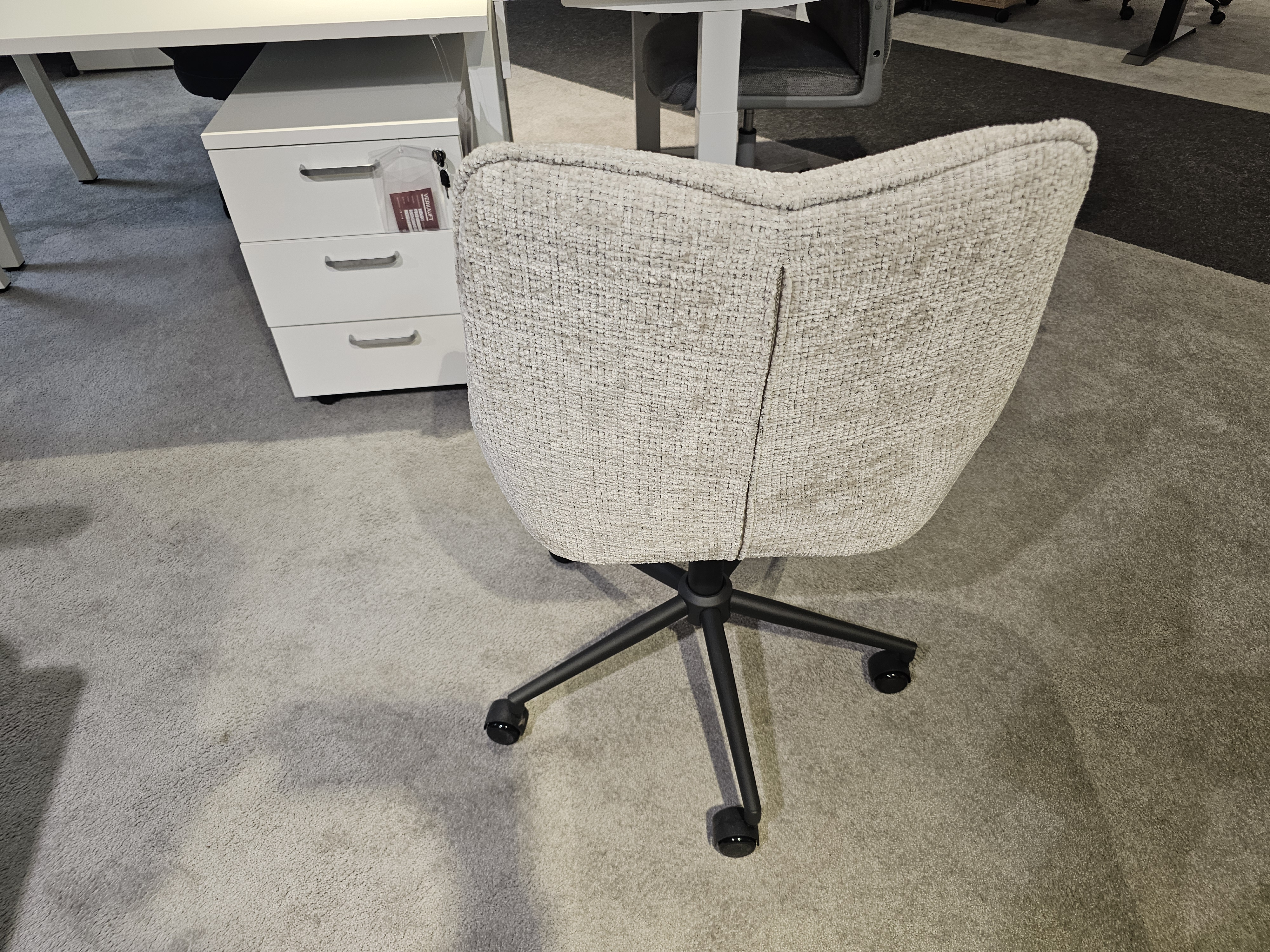 Bürostuhl EDDIE in Stoff Juto Beige 4, 椅子, Schreibtischstuhl, Stuhl, Rollstuhl, Garnitur?