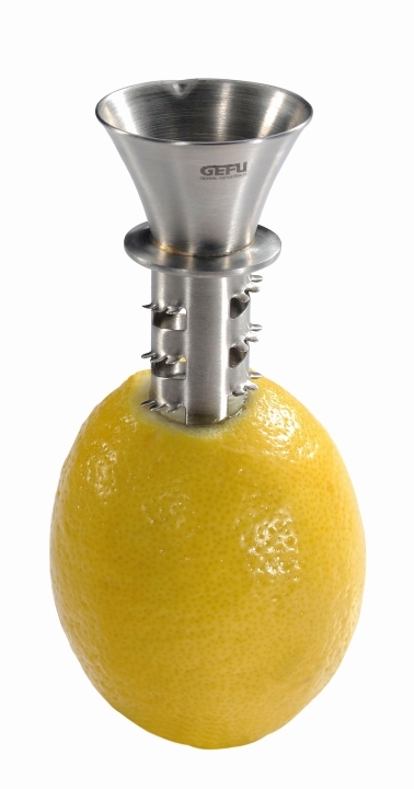 GEFU Zitronensaftausgießer CITRONELLO in Farbe silber, zitrone, lemon, kitchen, zitrusgerät, metallic