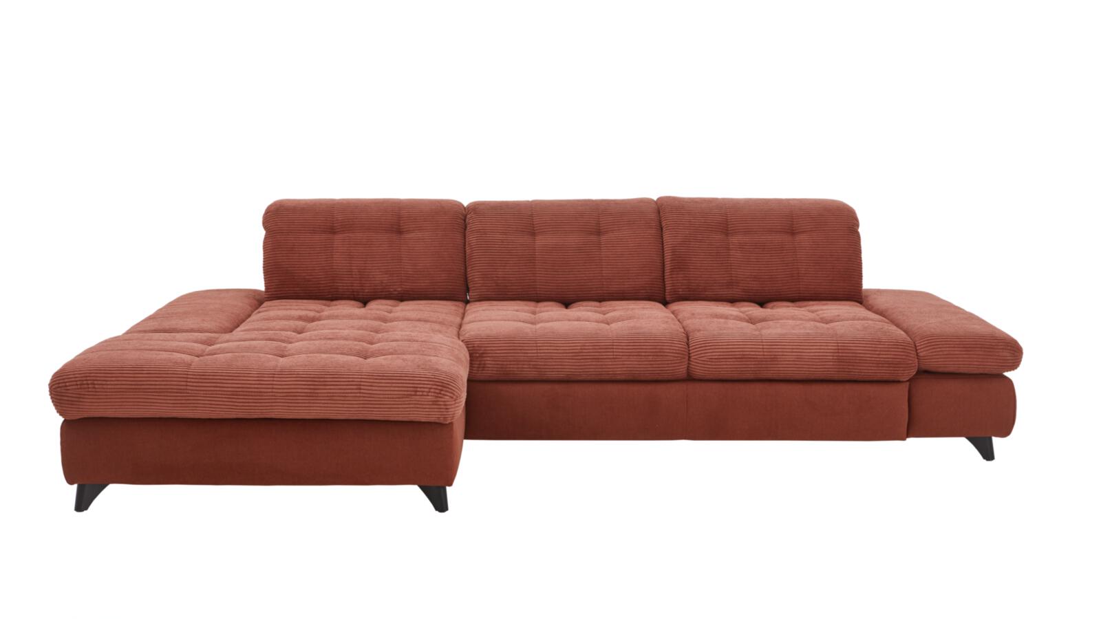 Polstergruppe SANTA ROSA ca. B307 H82 T199 cm in Stoff1: Cord Lincoln kupfer