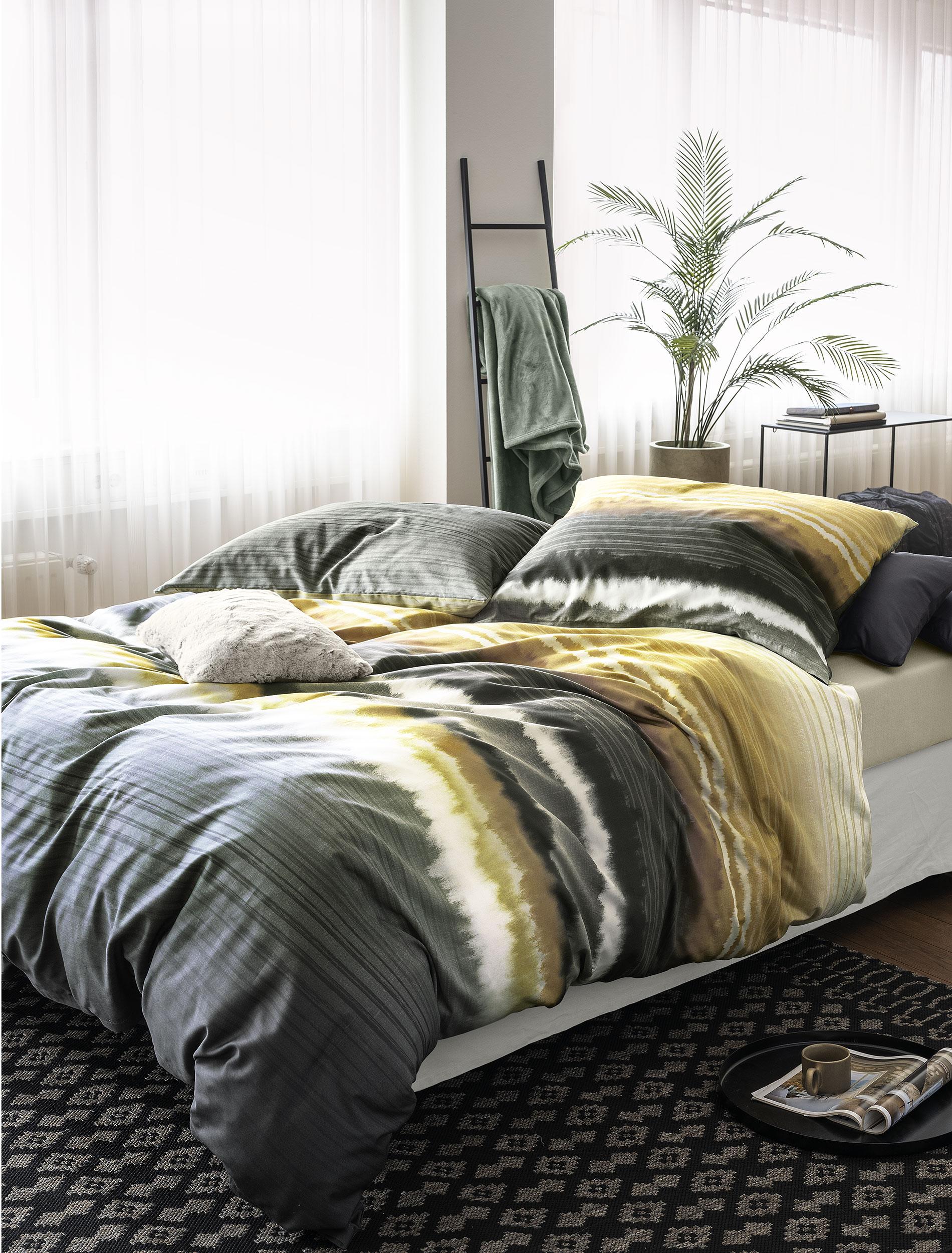 Irisette Mako-Satin Bettwäsche SKY ca. 155x220cm in Farbe grün