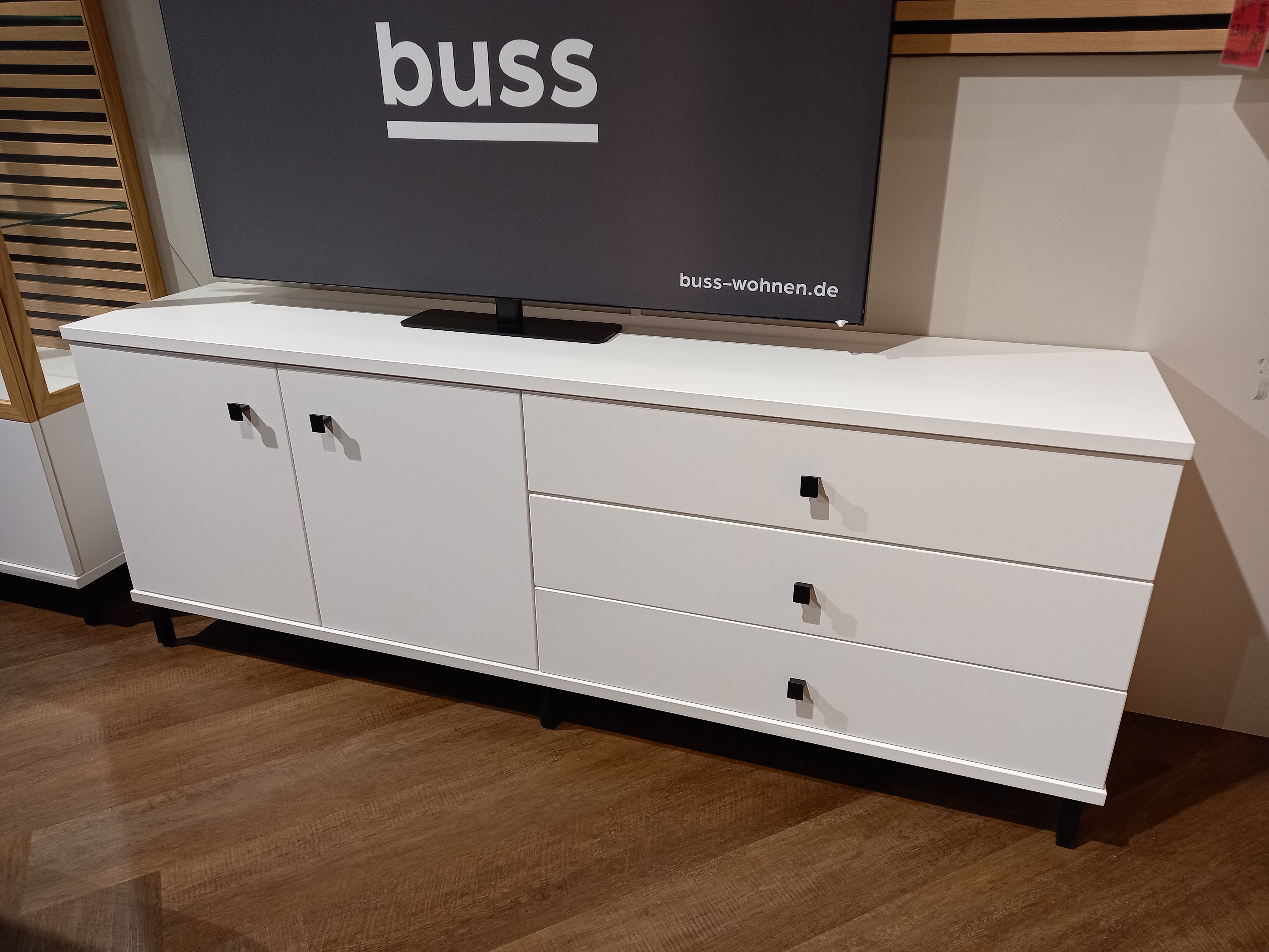 Wehrsdorfer Lowboardkombination in Farbe Front/Korpus weiß, Moebel, Anrichte, Kabinett, Elektronik, Bildschirm