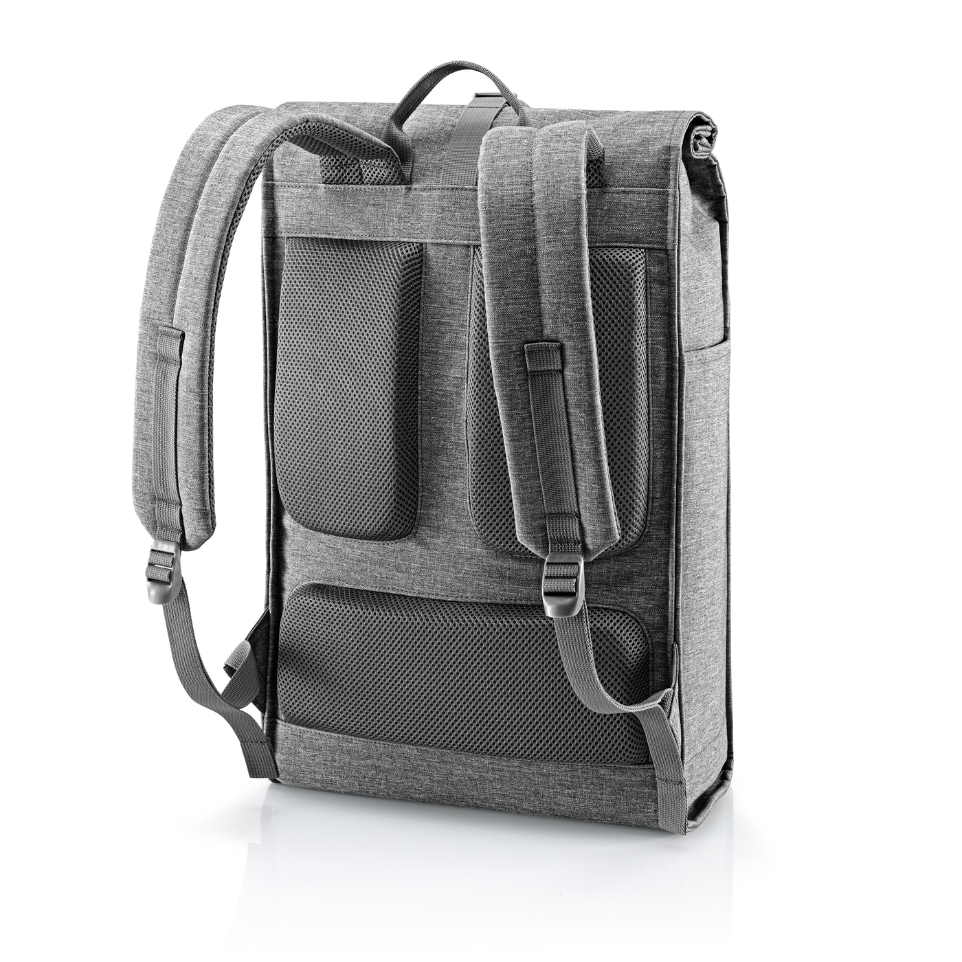 Reisenthel URBAN ROLLTOP in Farbe twist silver, Rucksack, Rucksack Rückenpolster, Schulranzen, Tragriemen, Grau