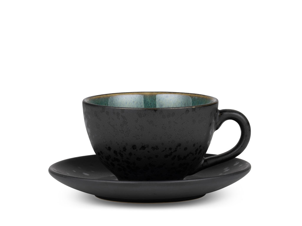 BITZ Tasse mit Untertasse 0,24 Liter in Farbe schwarz/grün BITZ Tasse mit Untertasse 0,24 Liter in Farbe schwarz/grün